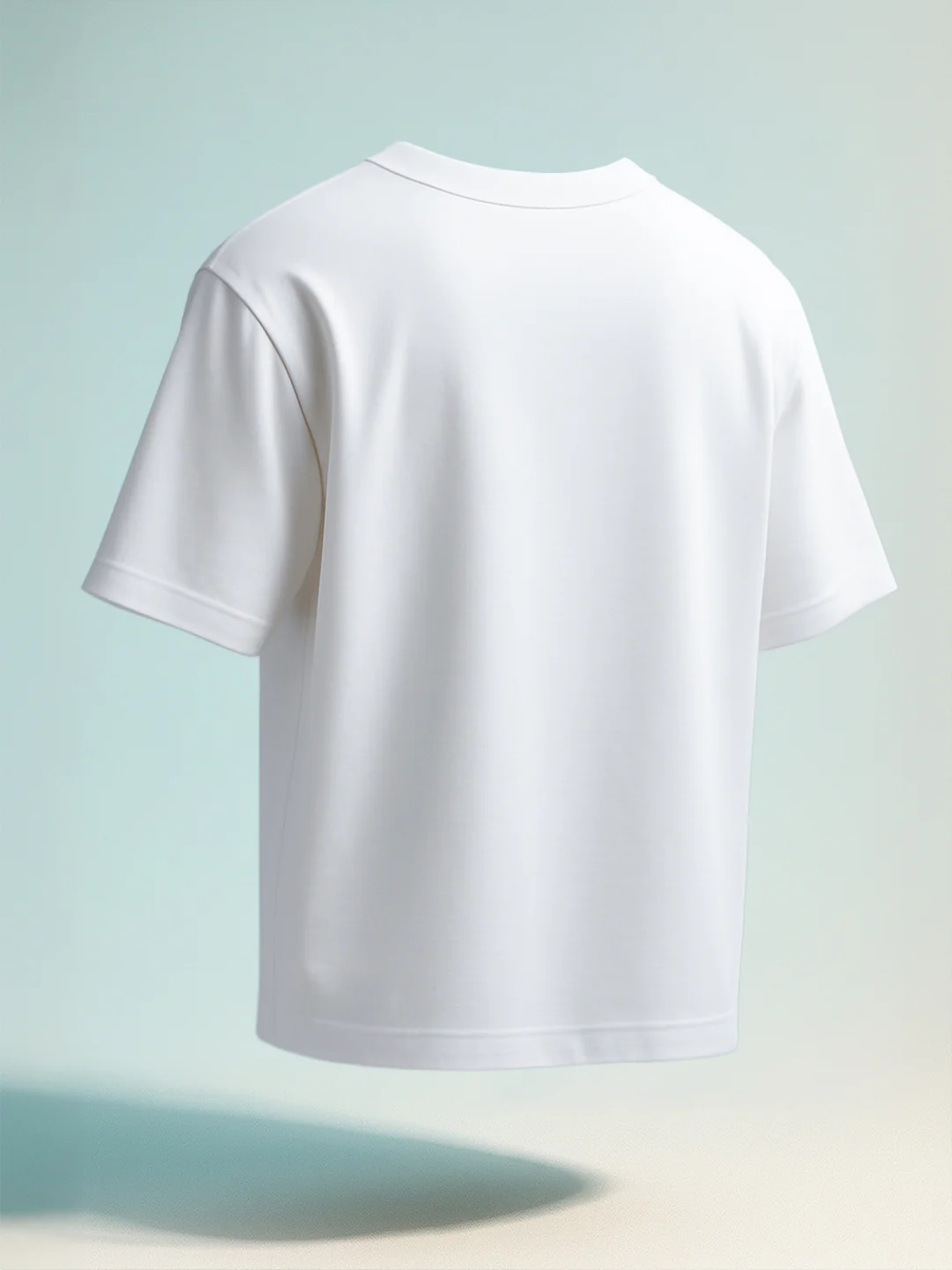 Men's White Relaxed Fit Embroided 240 GSM Casual T-Shirt - Image 2