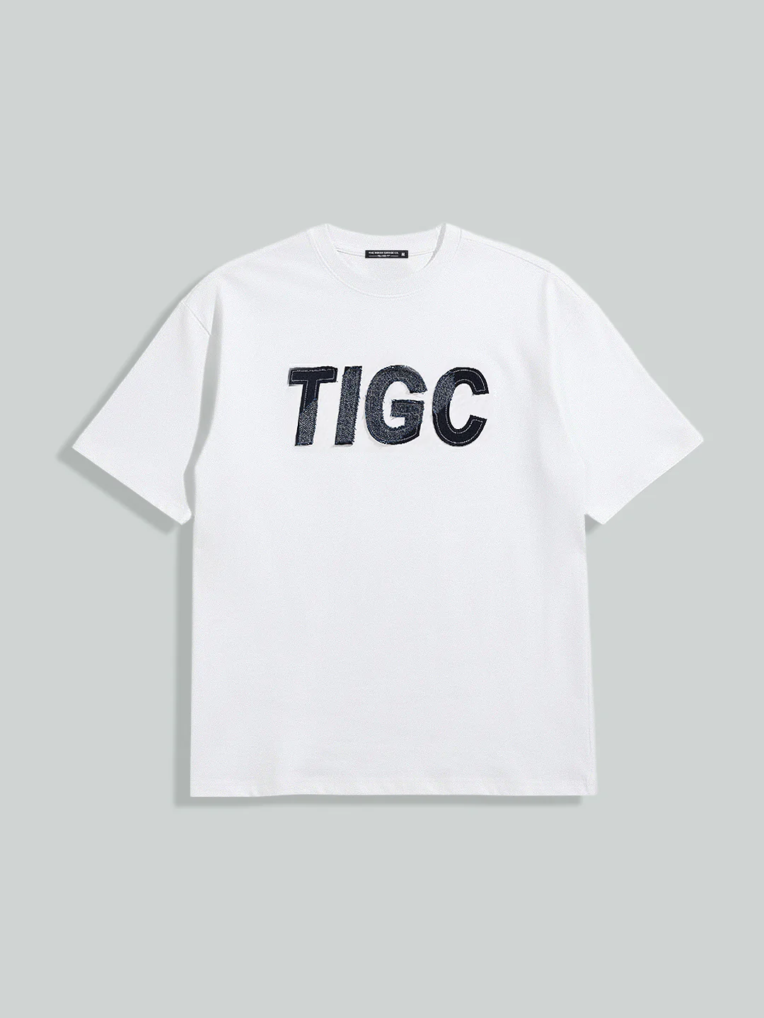 Men's White Relaxed Fit Embroided 240 GSM Casual T-Shirt - Image 5