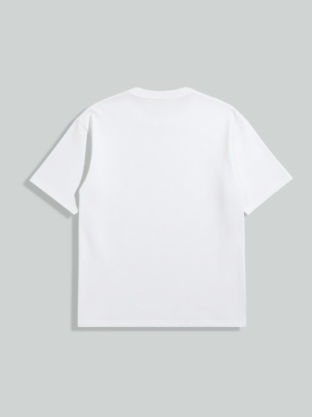 Men's White Relaxed Fit Embroided 240 GSM Casual T-Shirt - Image 6