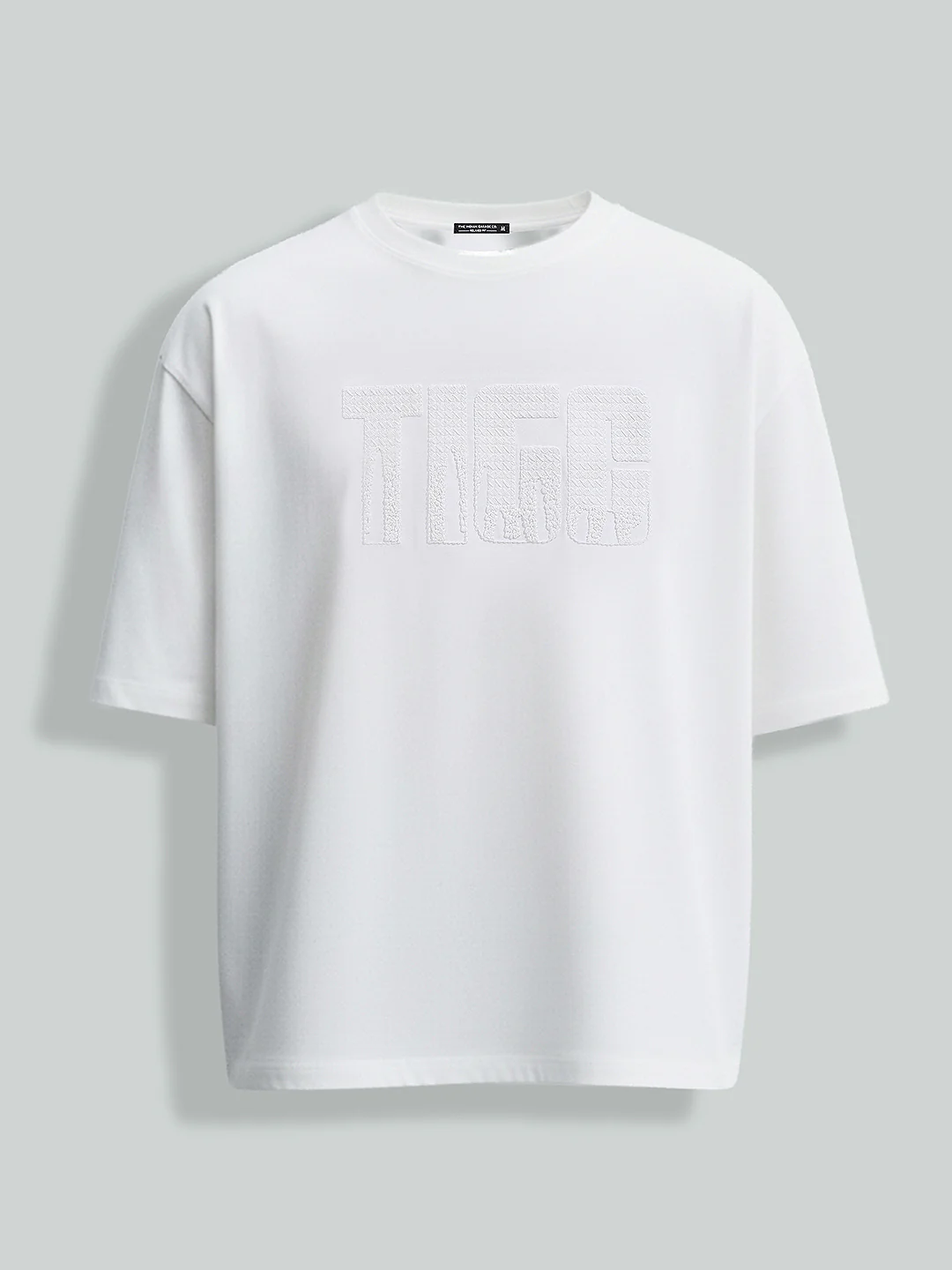 Men's White Relaxed Fit Embroidered Casual T-Shirt - Image 5