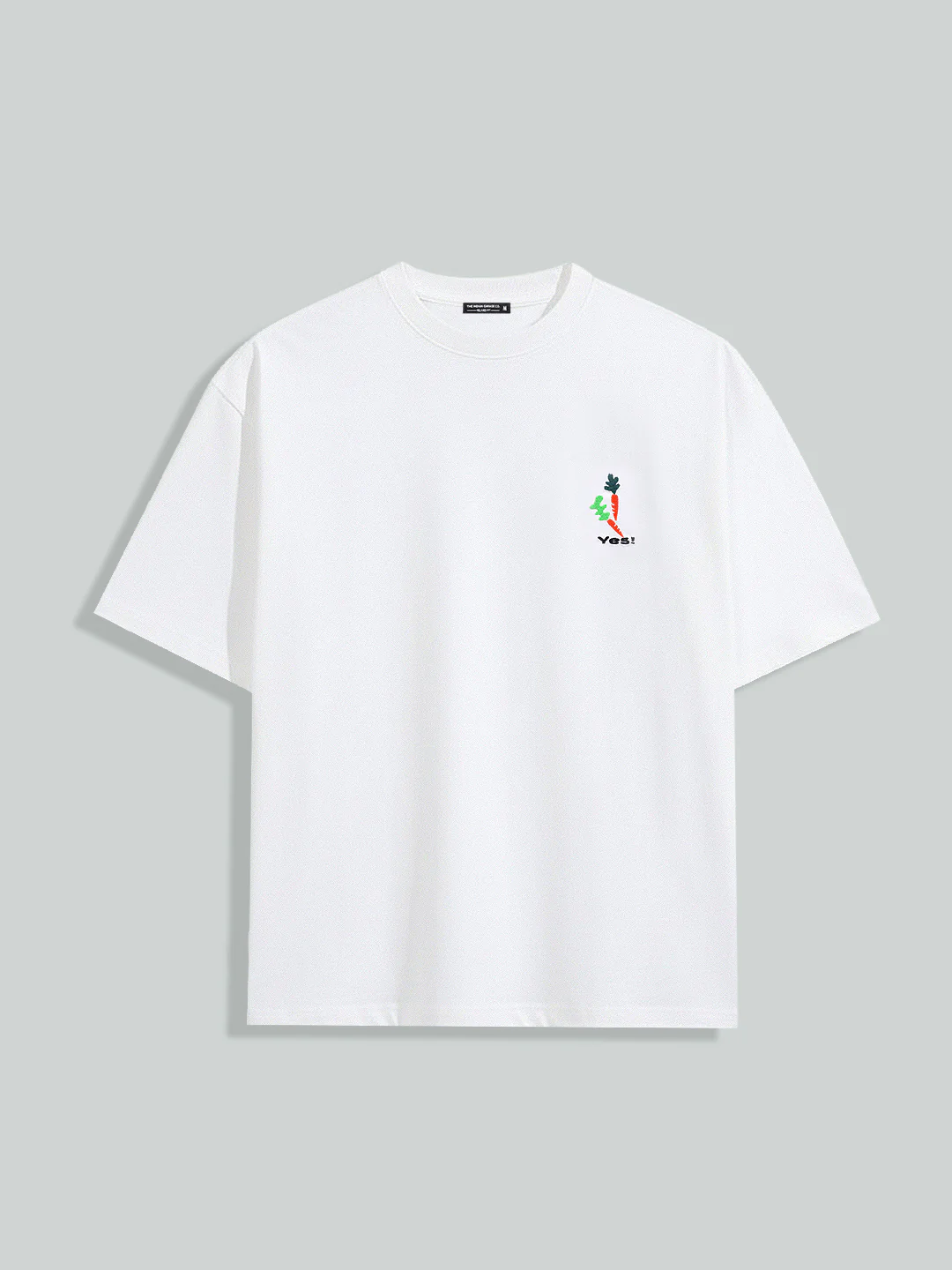 Men's White Relaxed Fit Embroided 240 GSM Casual T-Shirt - Image 5