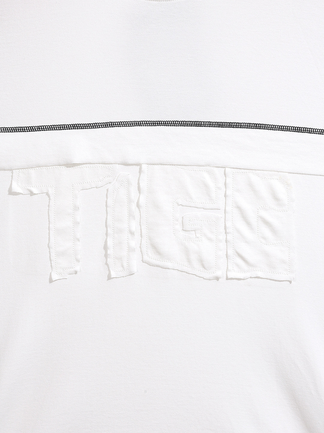 Men's White Relaxed Fit Embroided 240 GSM Casual T-Shirt - Image 7
