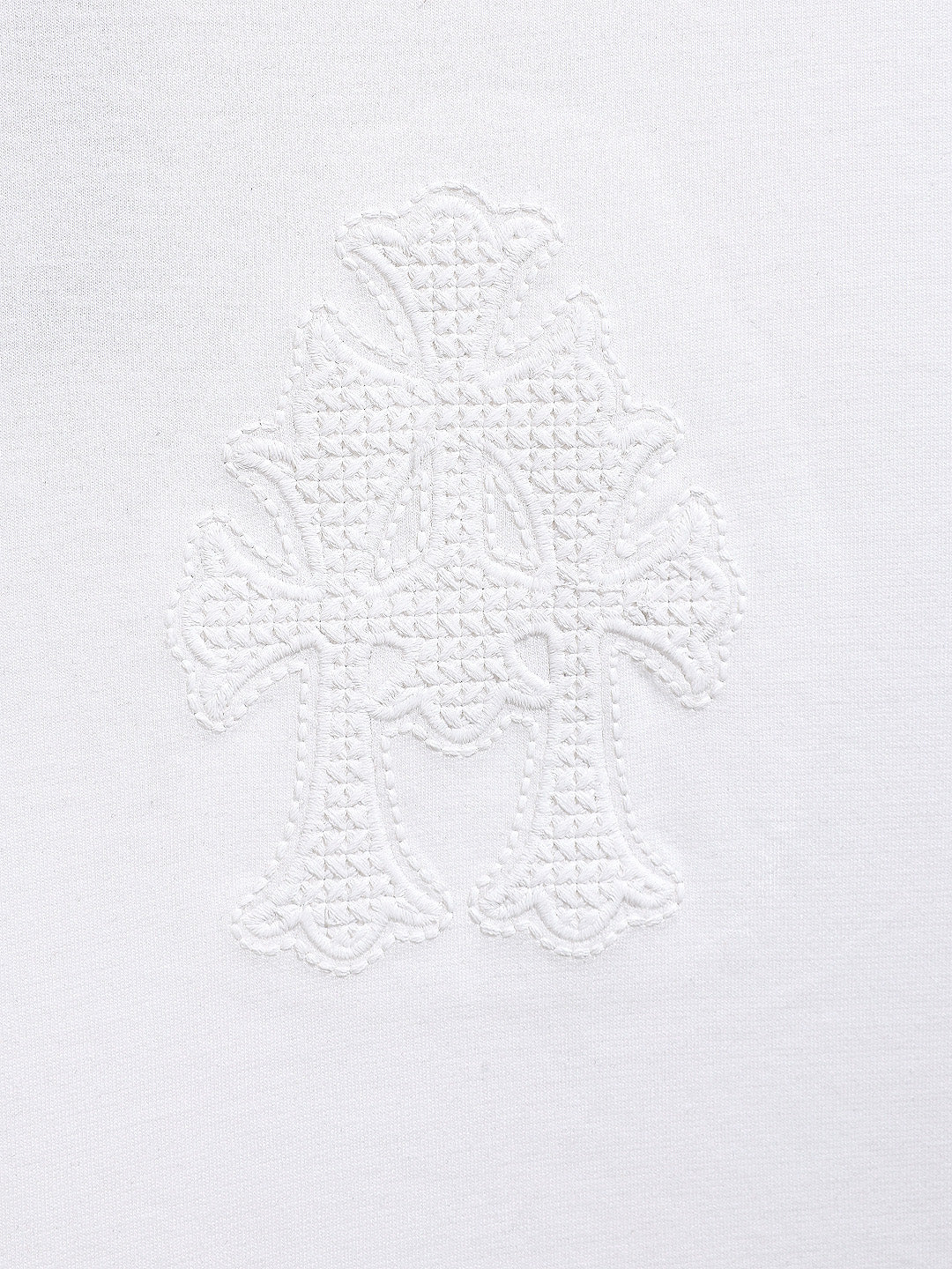 Men's White Relaxed Fit Embroided 240 GSM Casual T-Shirt - Image 8