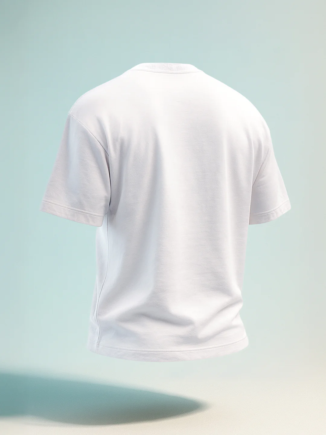 Men's White Relaxed Fit Embroided 240 GSM Casual T-Shirt - Image 2