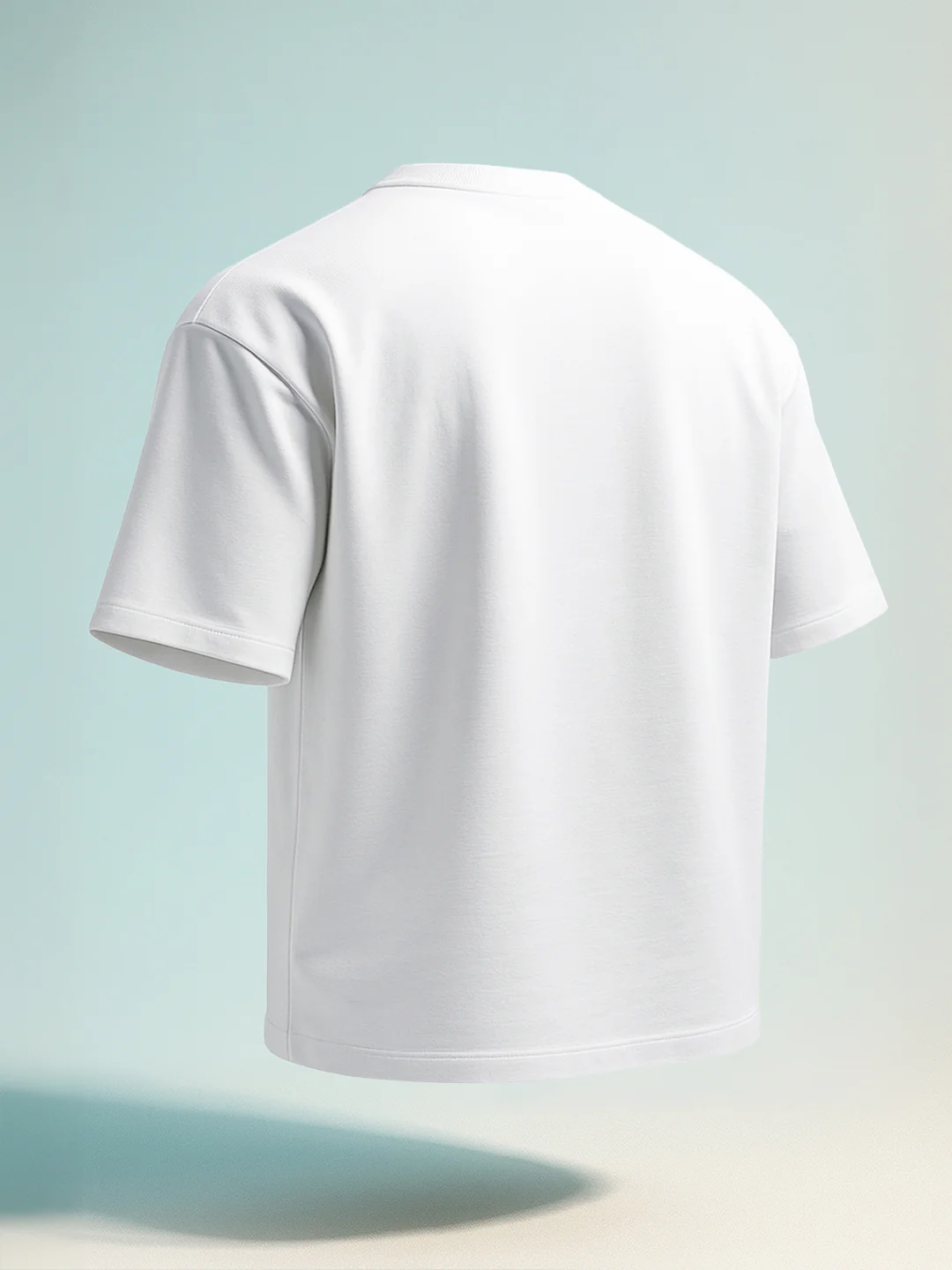 Men's White Relaxed Fit Embroided 240 GSM Resort Wear T-Shirt - Image 2