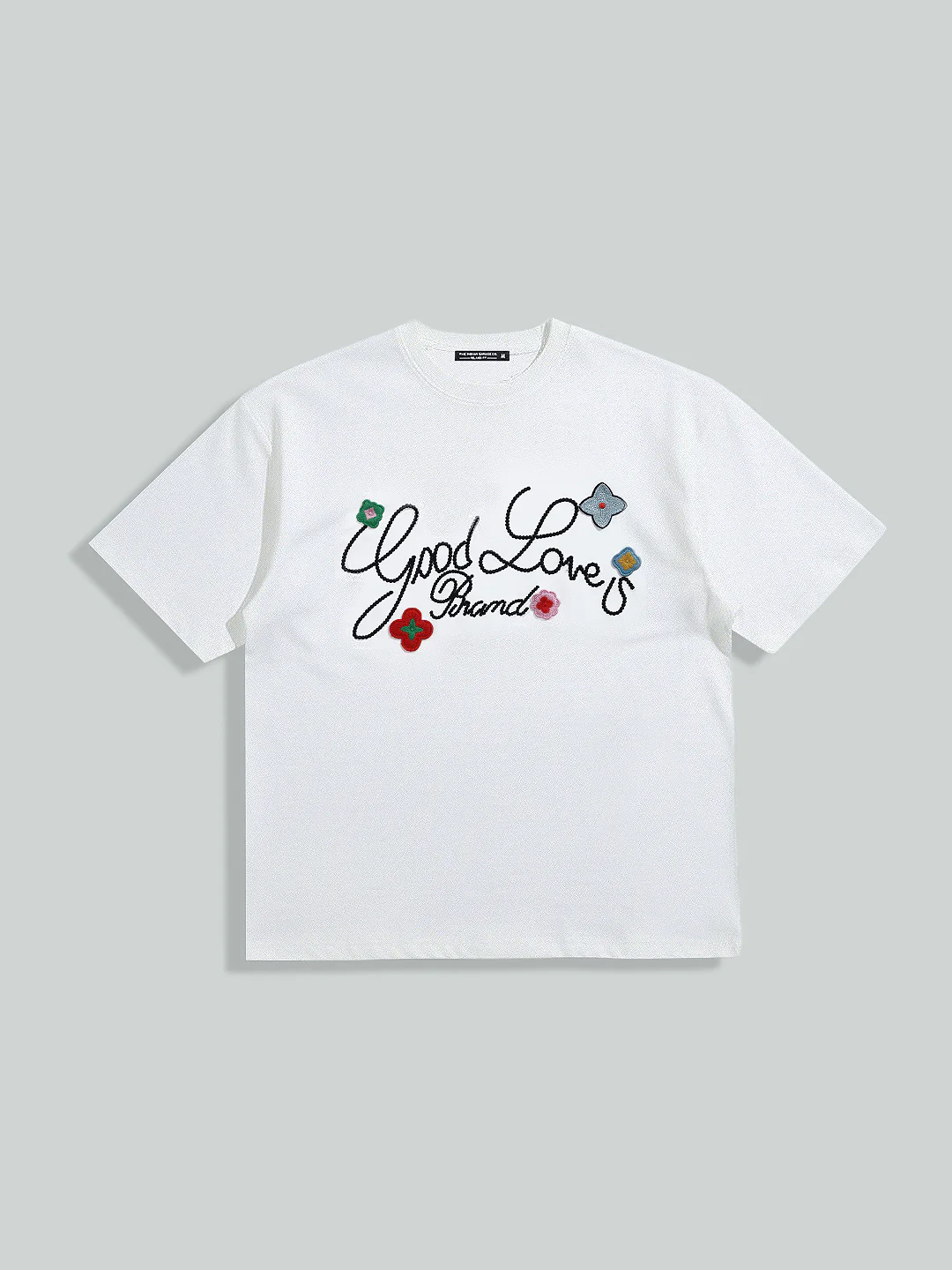Men's White Relaxed Fit Embroided 240 GSM Resort Wear T-Shirt - Image 5