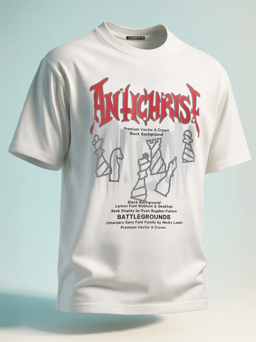 Men's White Relaxed Fit Graphic Printed 240 GSM Casual T-Shirt - Image 2