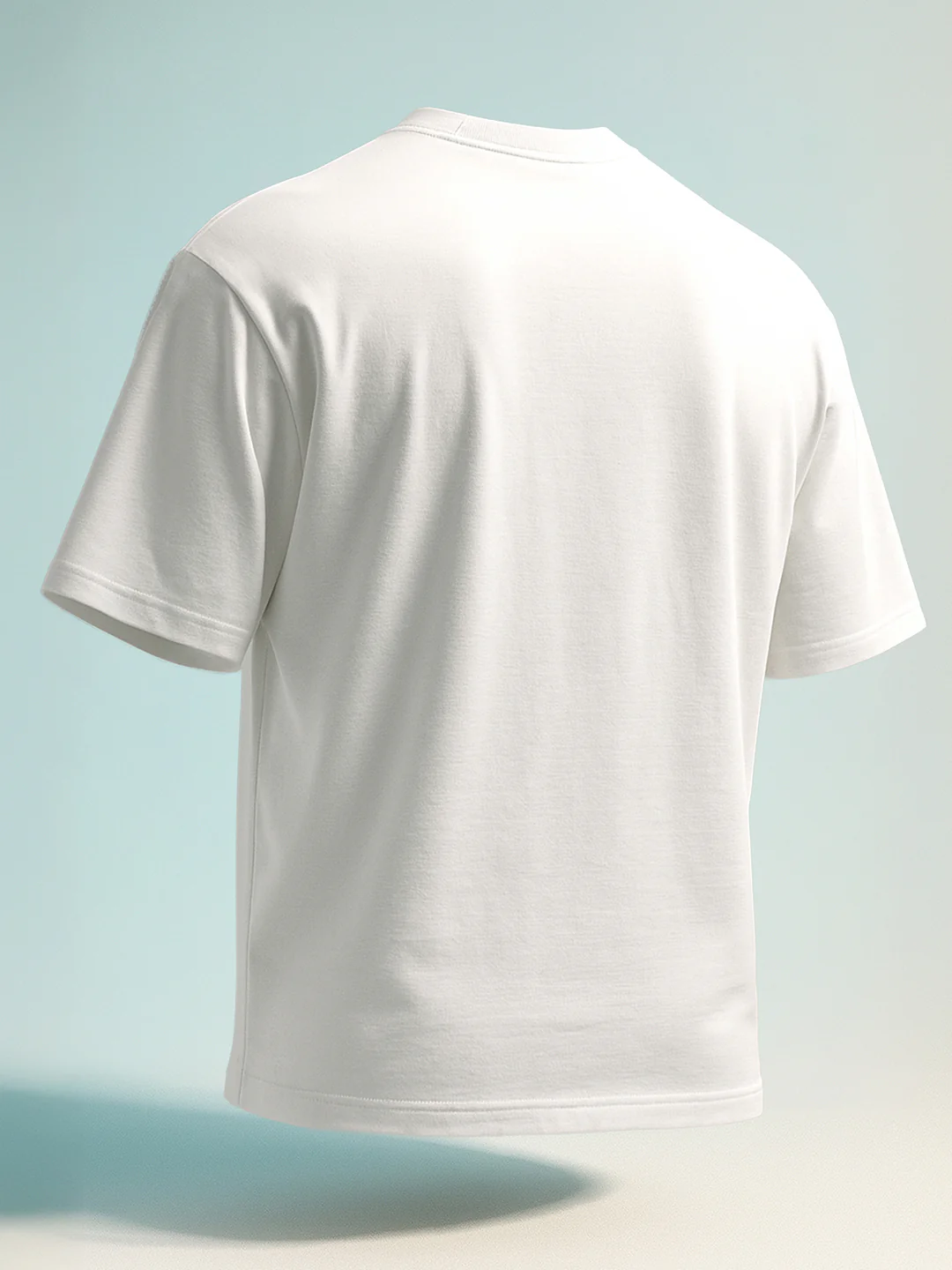 Men's White Relaxed Fit Graphic Printed 240 GSM Casual T-Shirt - Image 3