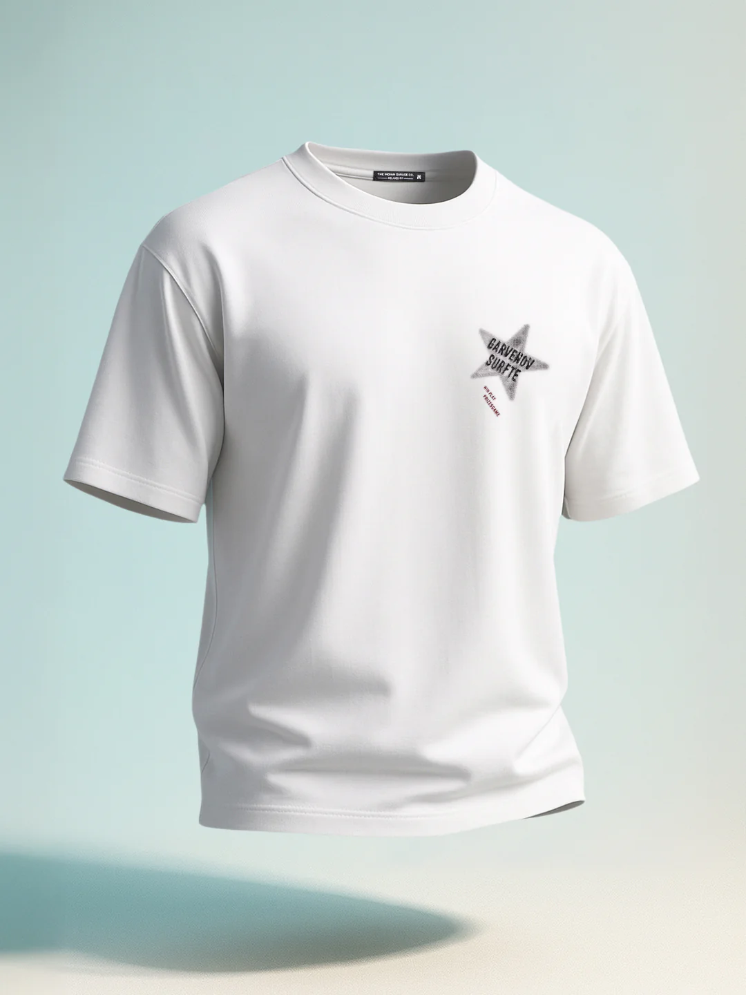 Men's White Relaxed Fit Graphic Printed 240 GSM Casual T-Shirt - Image 2