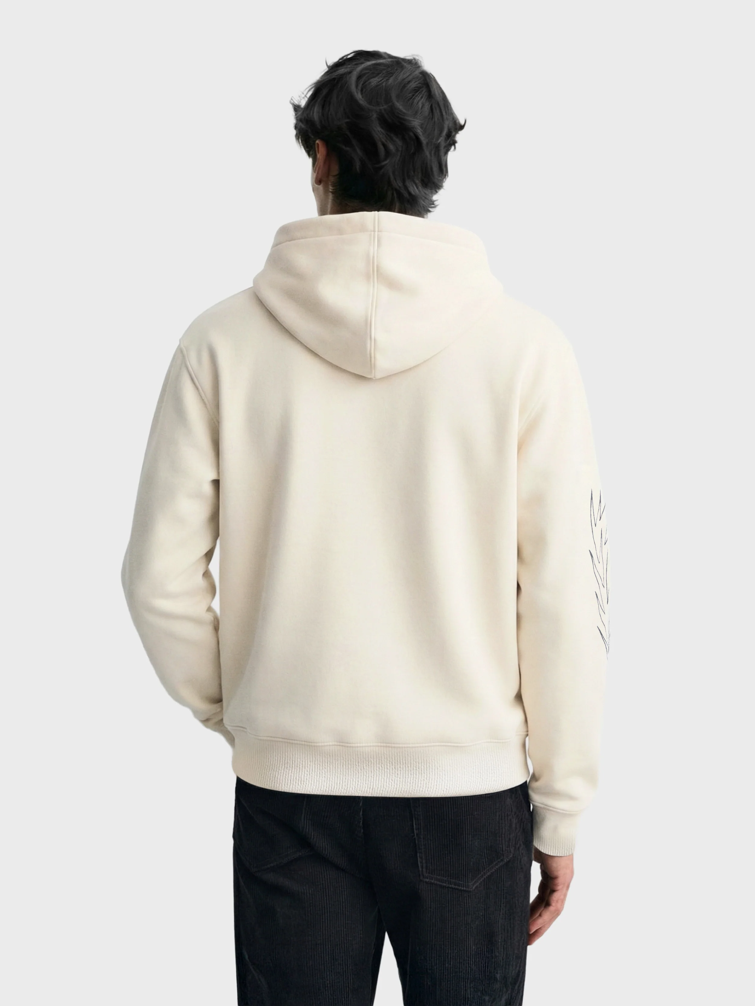 Men's White Relaxed Fit Graphic Printed Casual Sweatshirt - Image 2