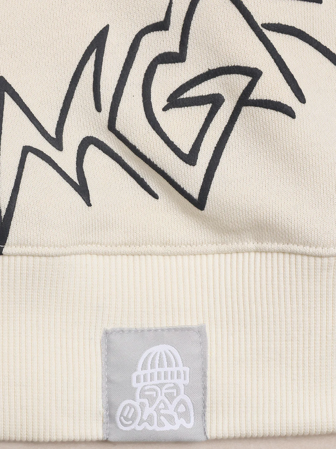 Men's White Relaxed Fit Graphic Printed Casual Sweatshirt - Image 6