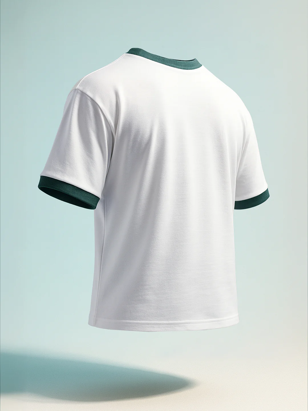 Men's White Relaxed Fit Graphic Printed 240 GSM Sport Wear T-Shirt - Image 2