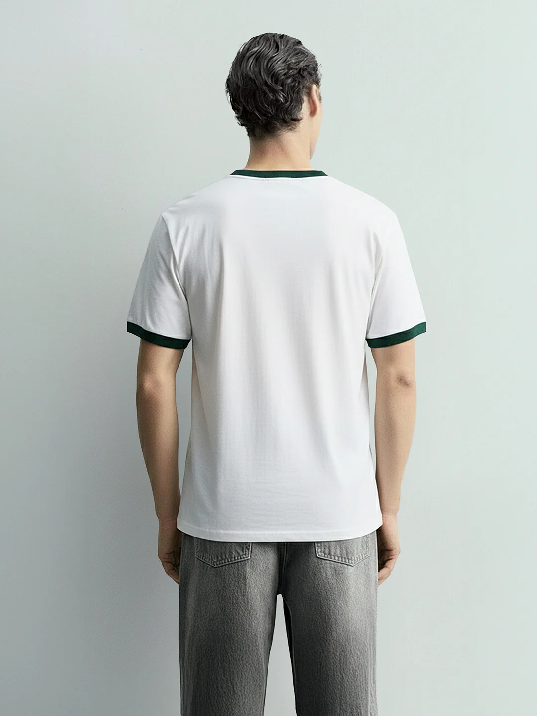 Men's White Relaxed Fit Graphic Printed 240 GSM Sport Wear T-Shirt - Image 4