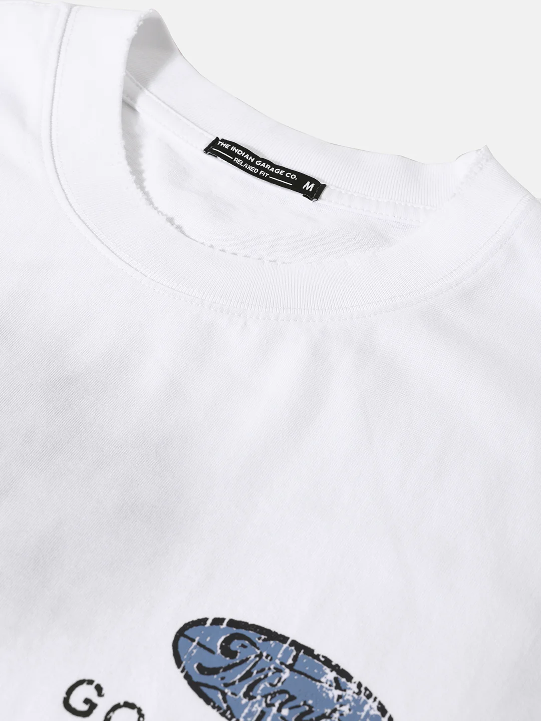Men's White Relaxed Fit Graphic Printed 240 GSM Street Wear T-Shirt - Image 9
