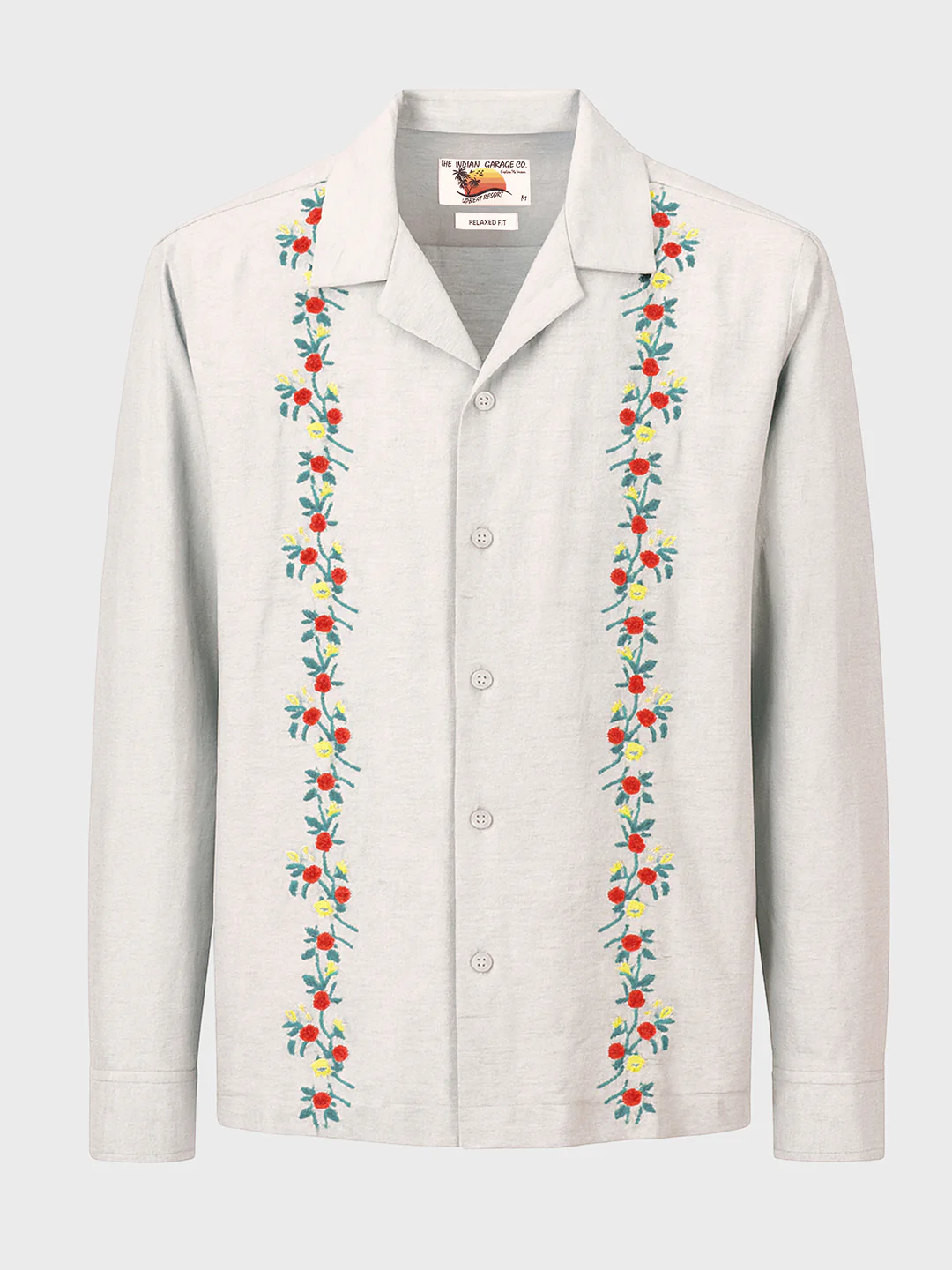 Men's White Relaxed Fit Printed Casual Shirt - Image 3