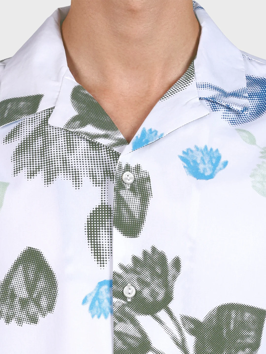 Men's White Relaxed Fit Printed Casual Shirts - Image 7