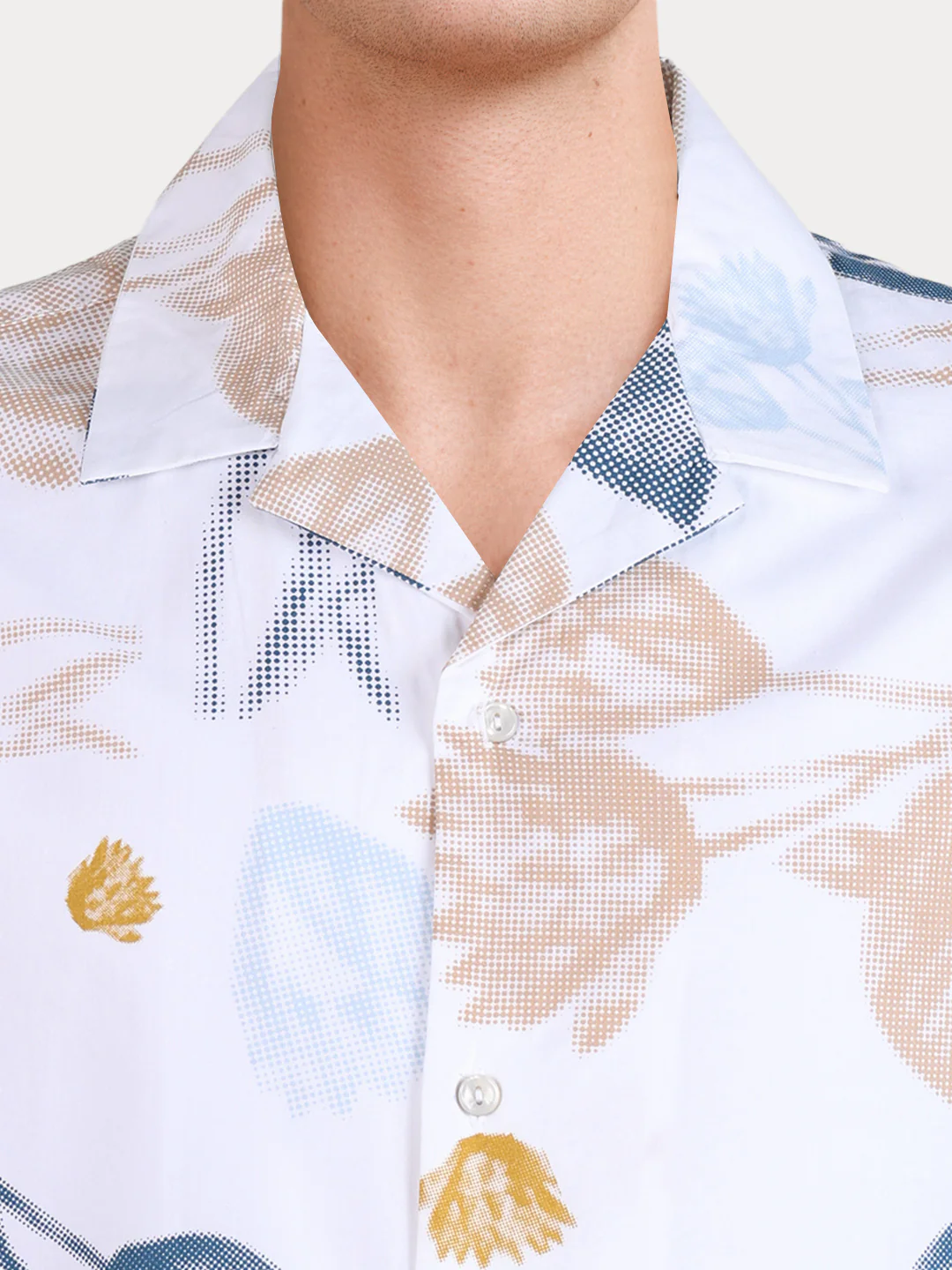 Men's White Relaxed Fit Printed Casual Shirts - Image 7