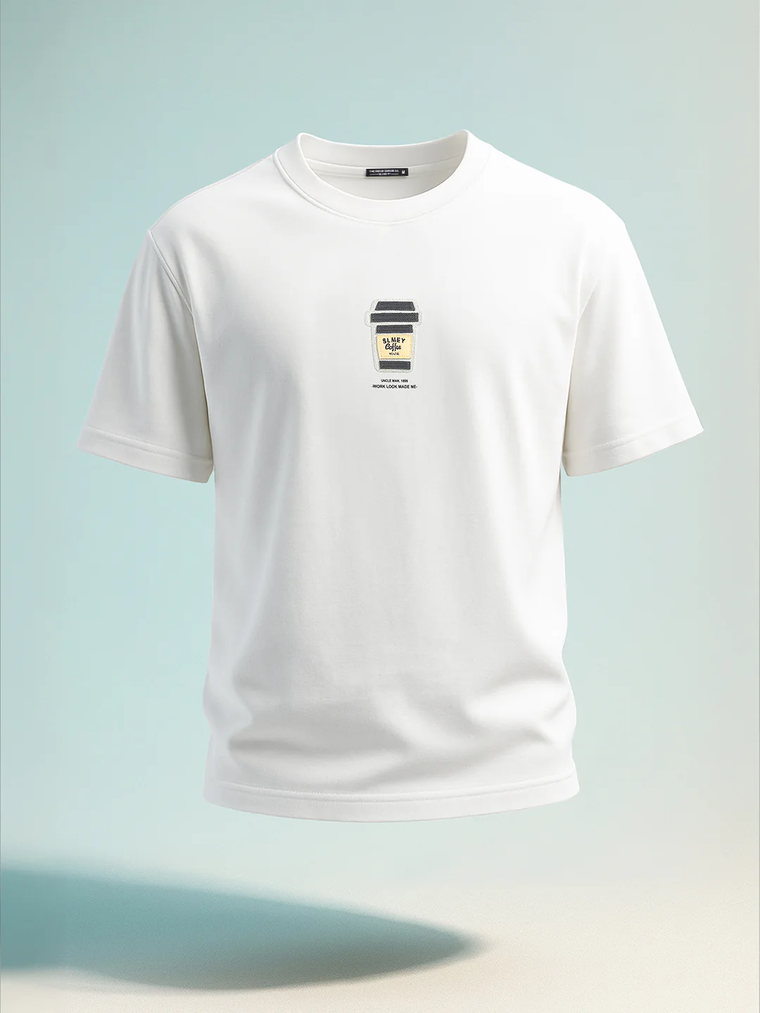 Men's White Relaxed Fit Printed 240 GSM Street Wear T-Shirt - Image 2