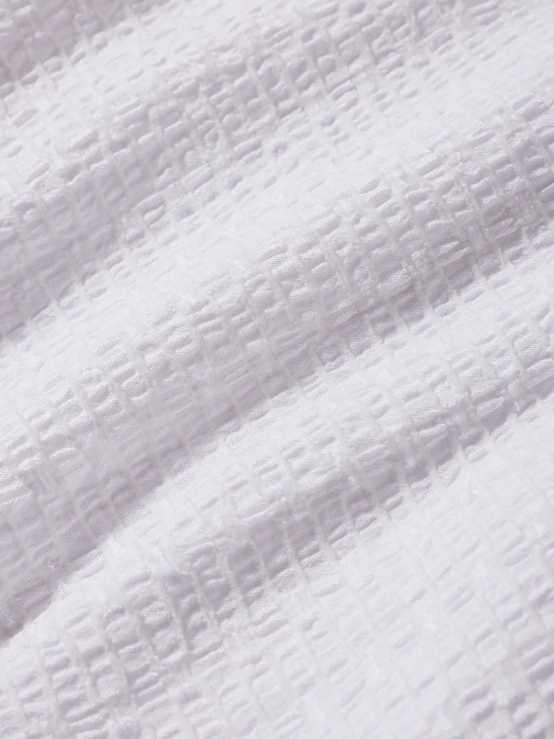Men's White Relaxed Fit Resort Wear Textured Shirt - Image 7