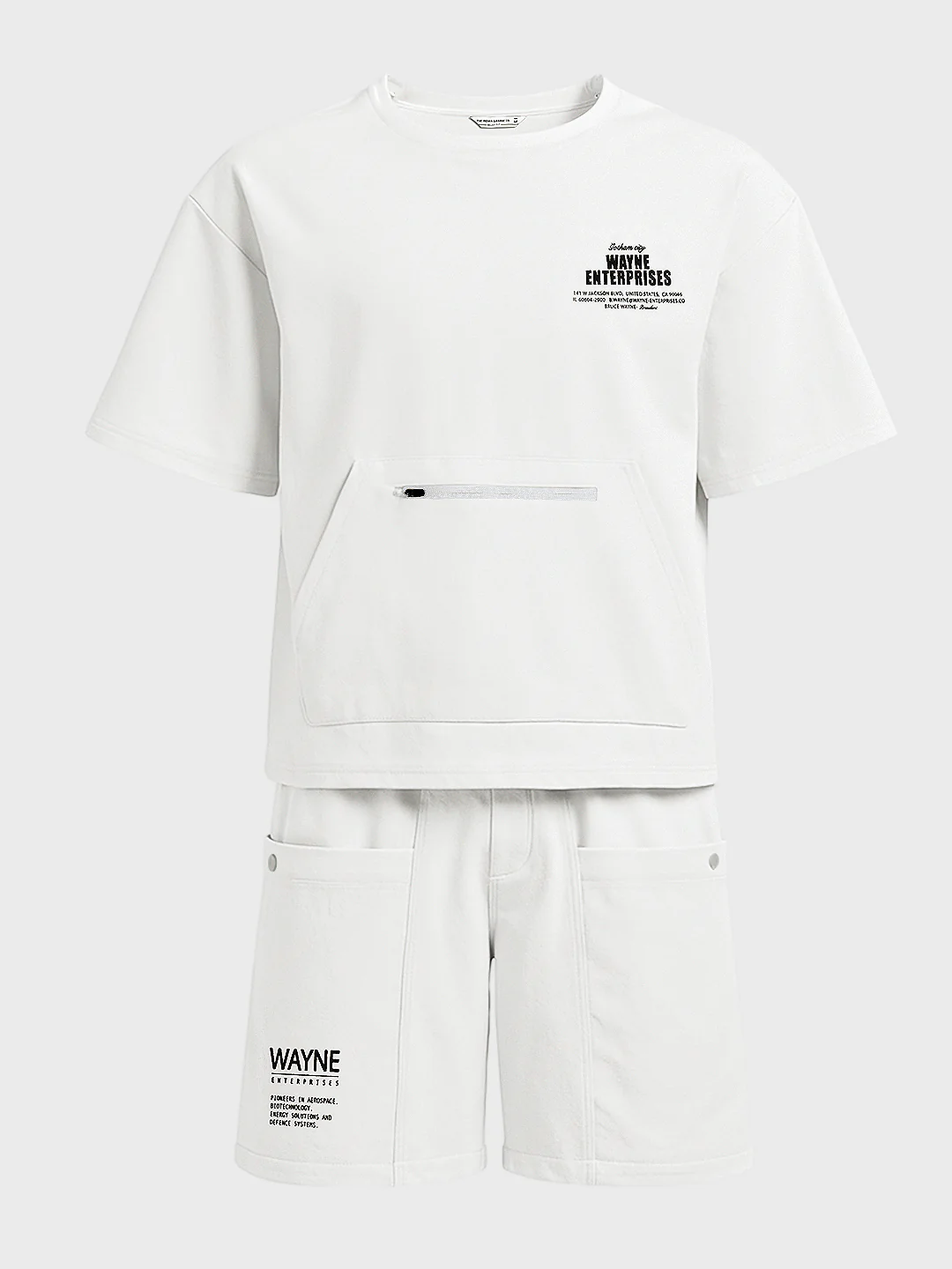 Men's White Relaxed Fit Solid Casual Coordinates - Image 3