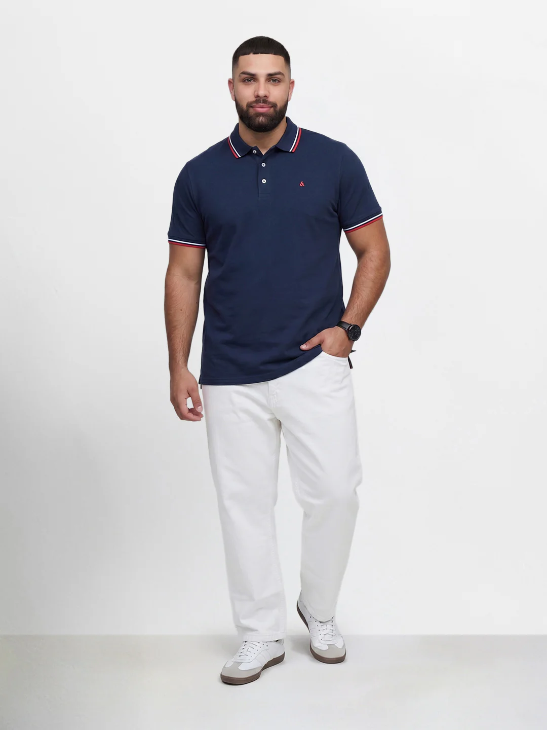 Men's White Relaxed Fit Solid Casual Jeans - Image 4