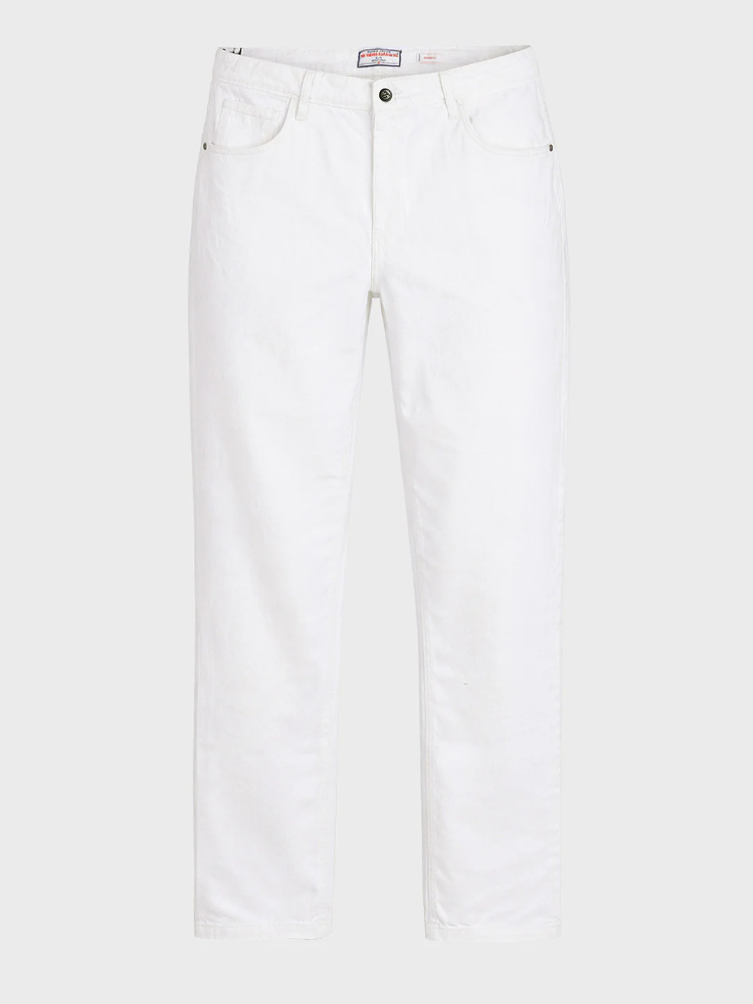 Men's White Relaxed Fit Solid Casual Jeans - Image 5