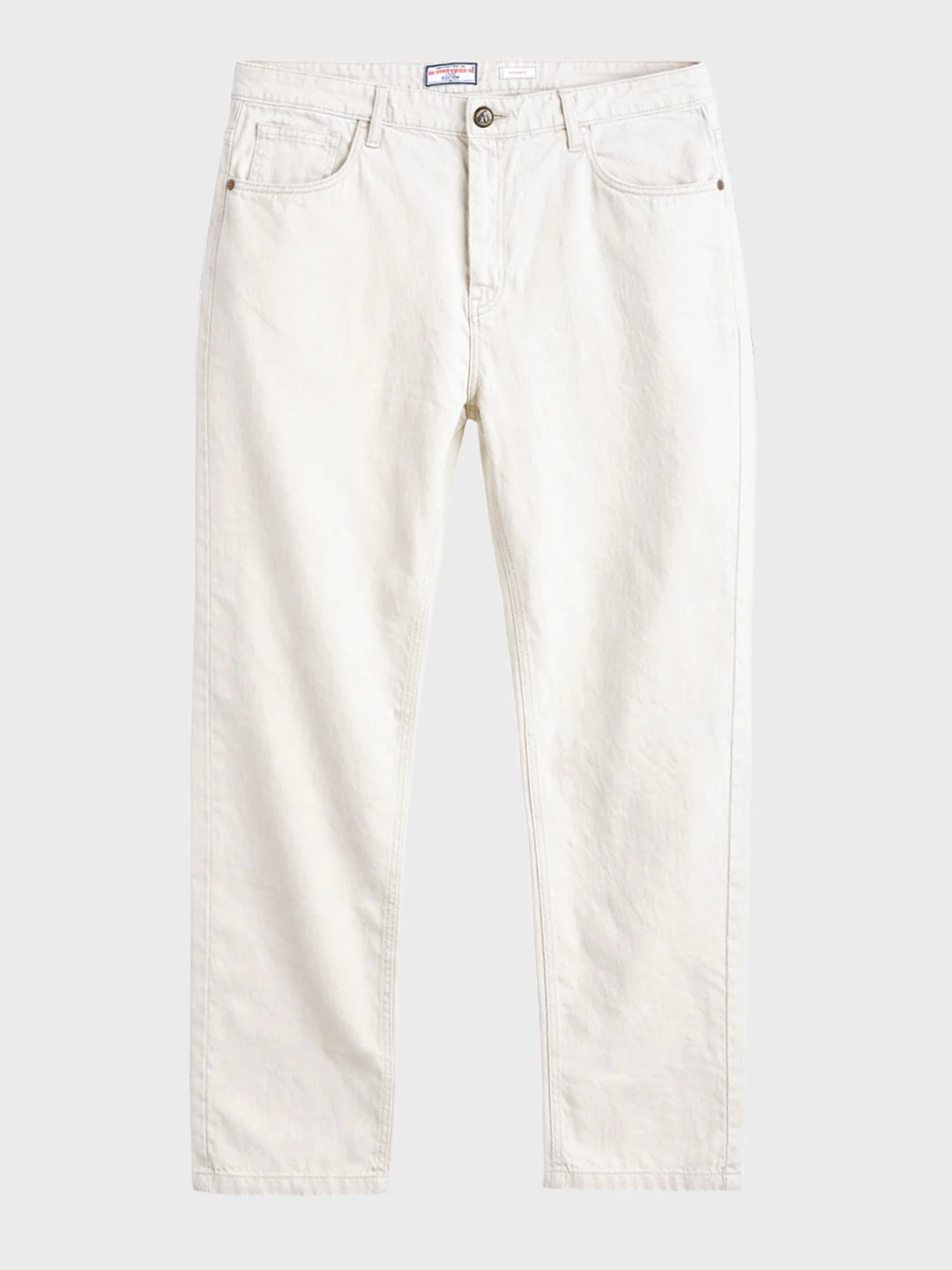 Men's White Relaxed Fit Solid Casual Jeans - Image 5