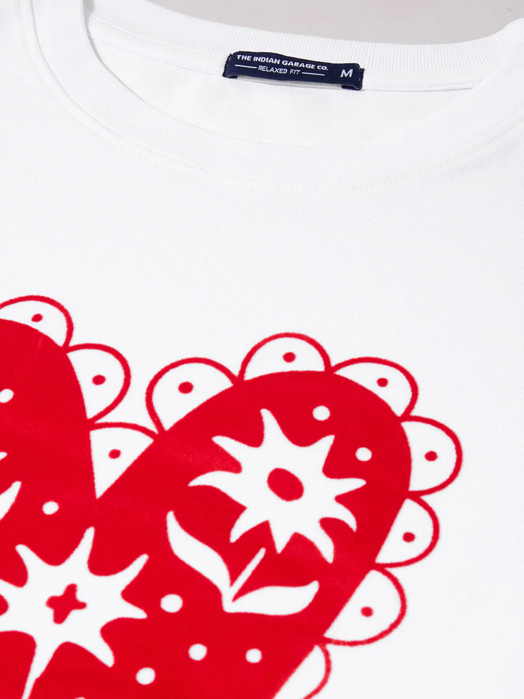 Men's White Relaxed Fit Graphic Printed Casual T-Shirt - Image 6
