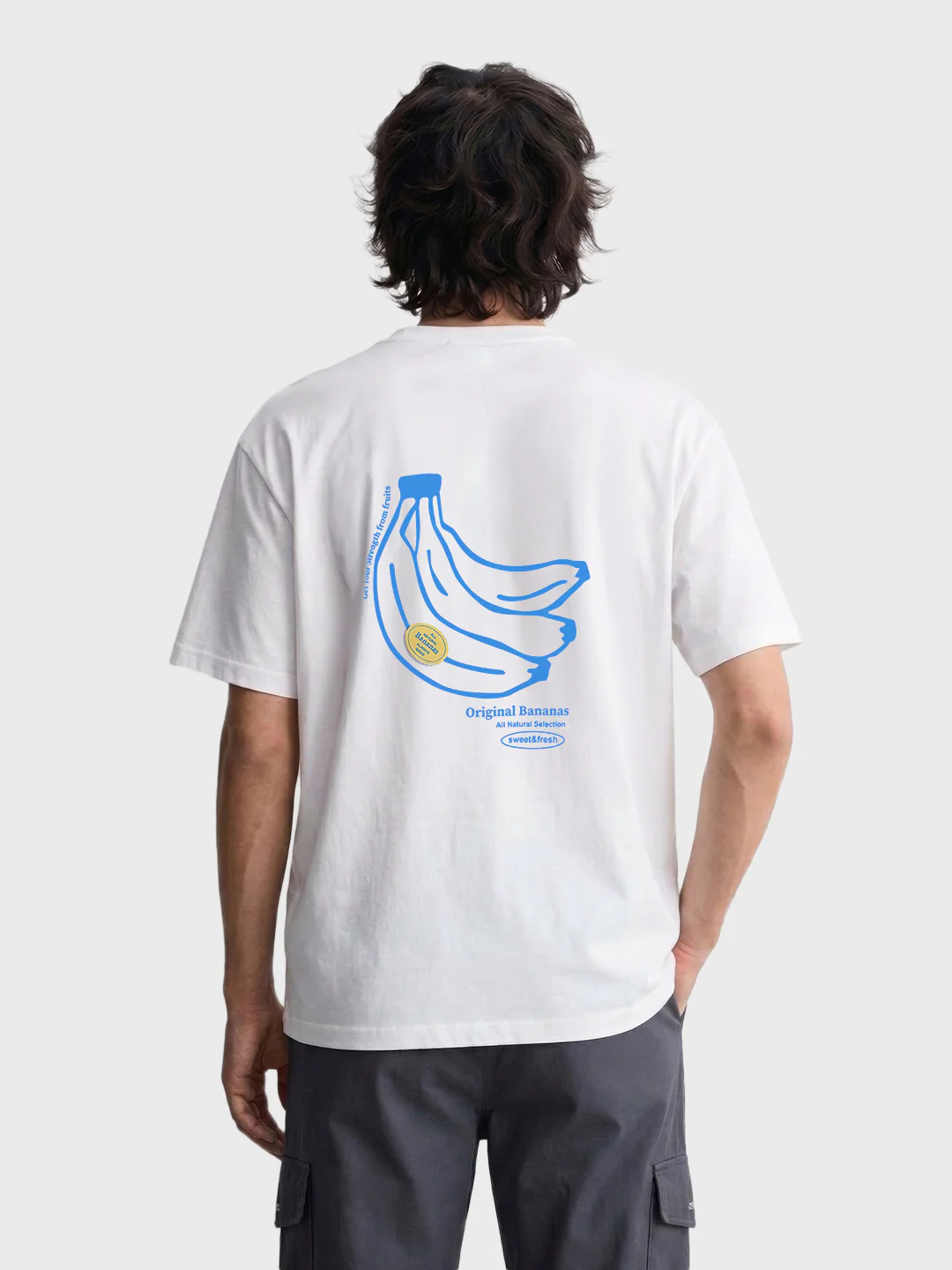 Men's White Relaxed Fit Printed Casual T-Shirt - Image 4