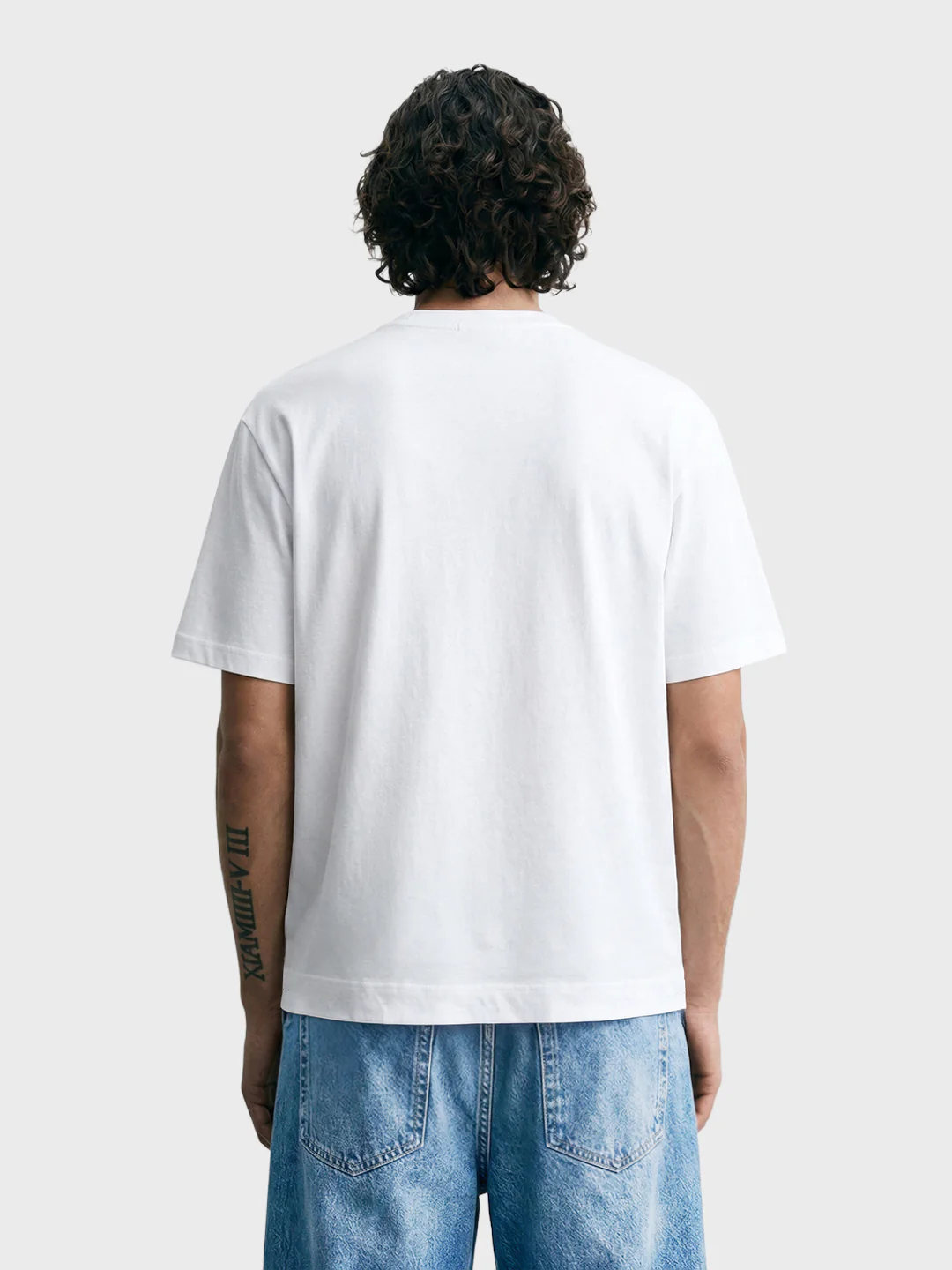 Men's White Relaxed Fit Printed Casual T-Shirt - Image 3