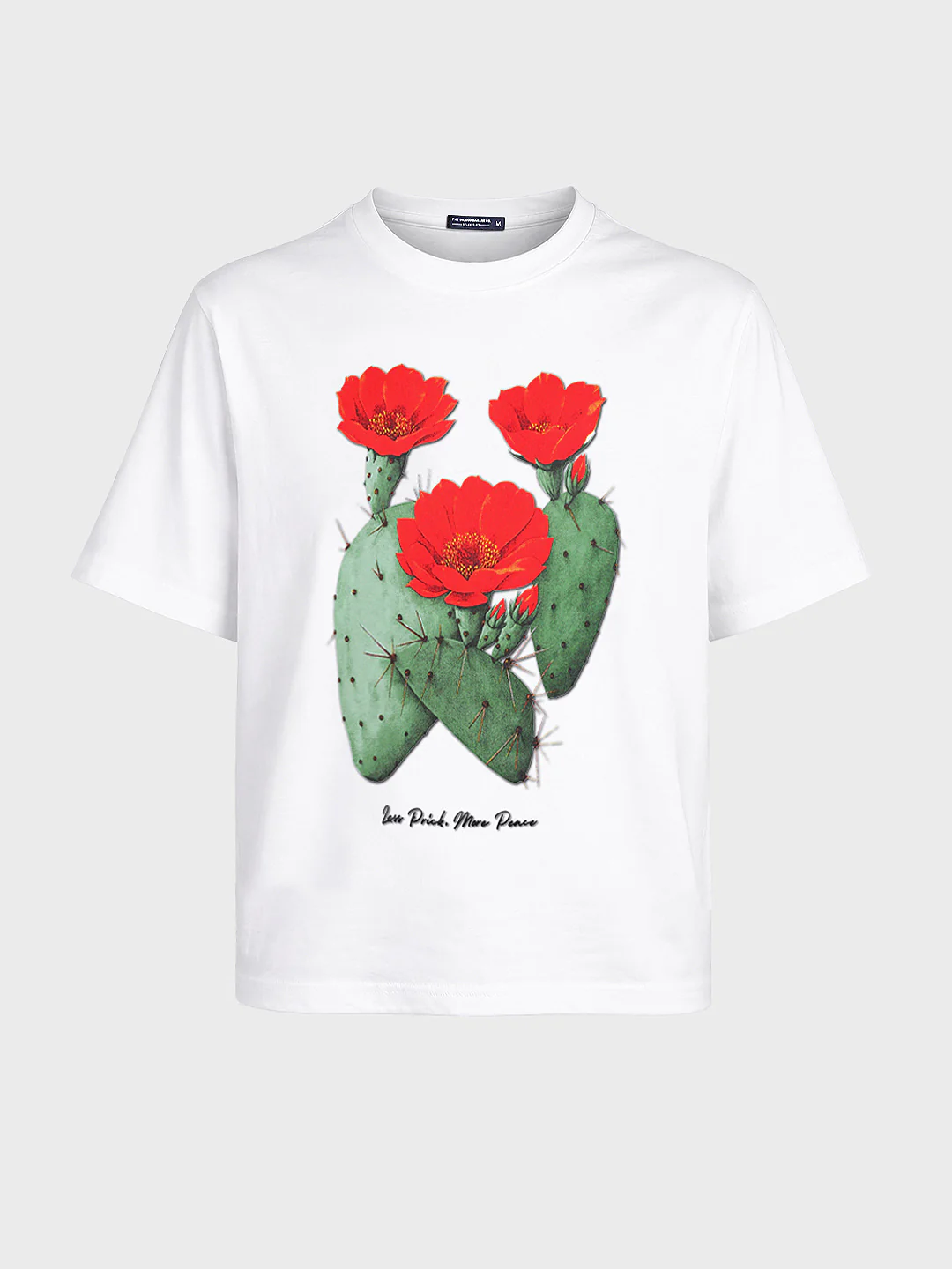 Men's White Relaxed Fit Printed Casual T-Shirt - Image 4