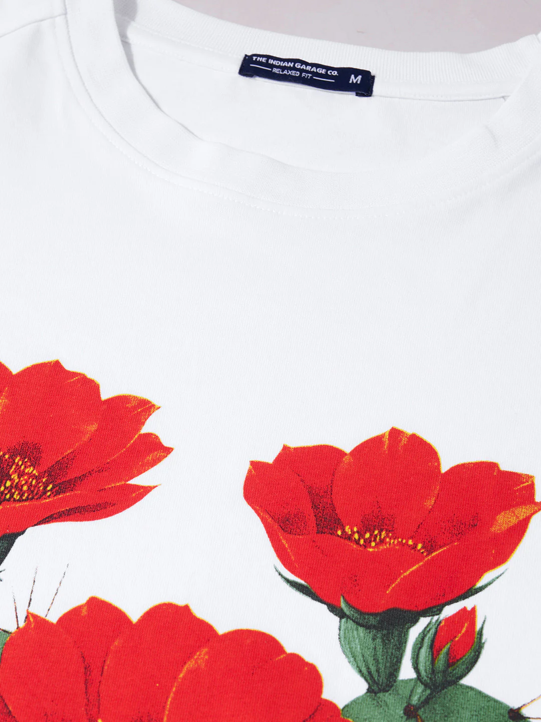 Men's White Relaxed Fit Printed Casual T-Shirt - Image 6