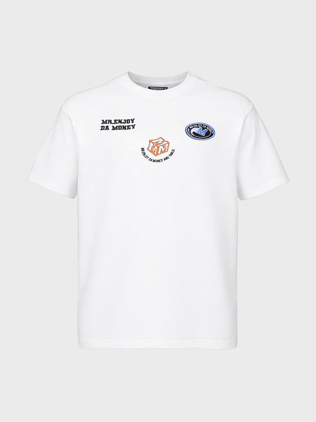 Men's White Relaxed Fit Embroidered Casual T-Shirt - Image 4