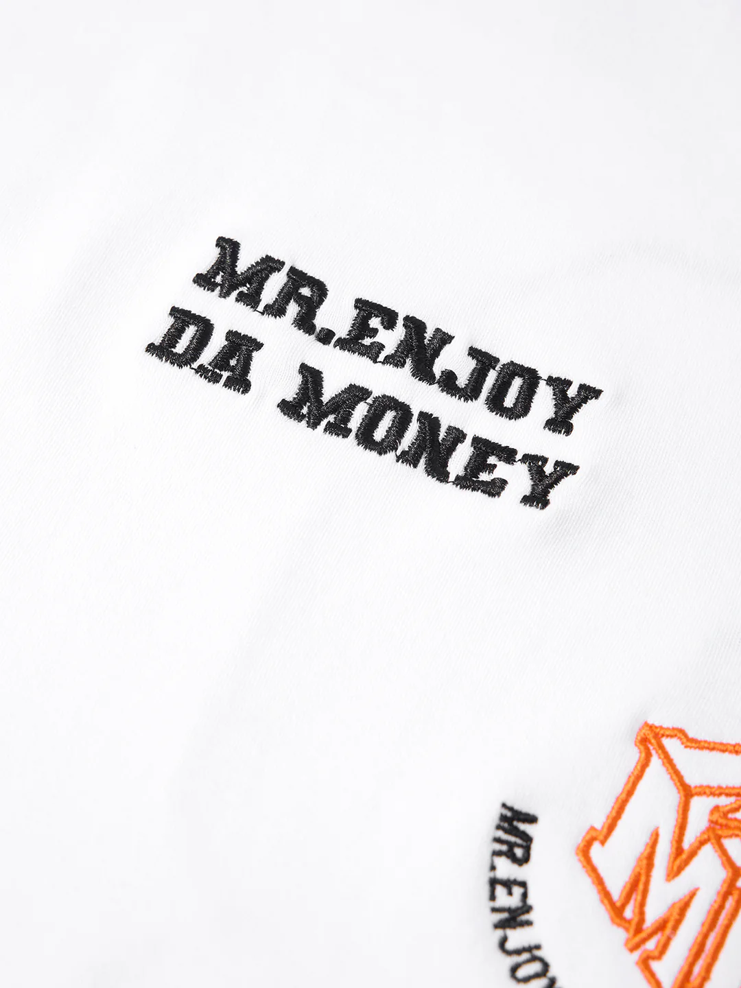 Men's White Relaxed Fit Embroidered Casual T-Shirt - Image 7