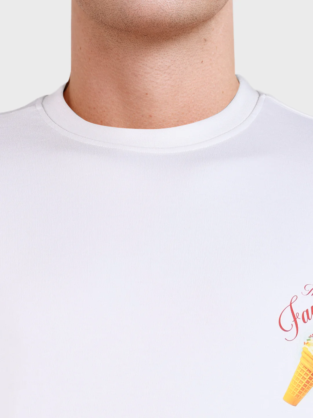 Men's White Relaxed Fit Printed Casual T-Shirt - Image 7