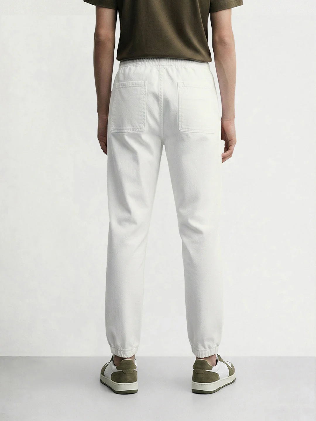 Men's White Relaxed Fit Solid The Eternity Series Jeans - Image 2