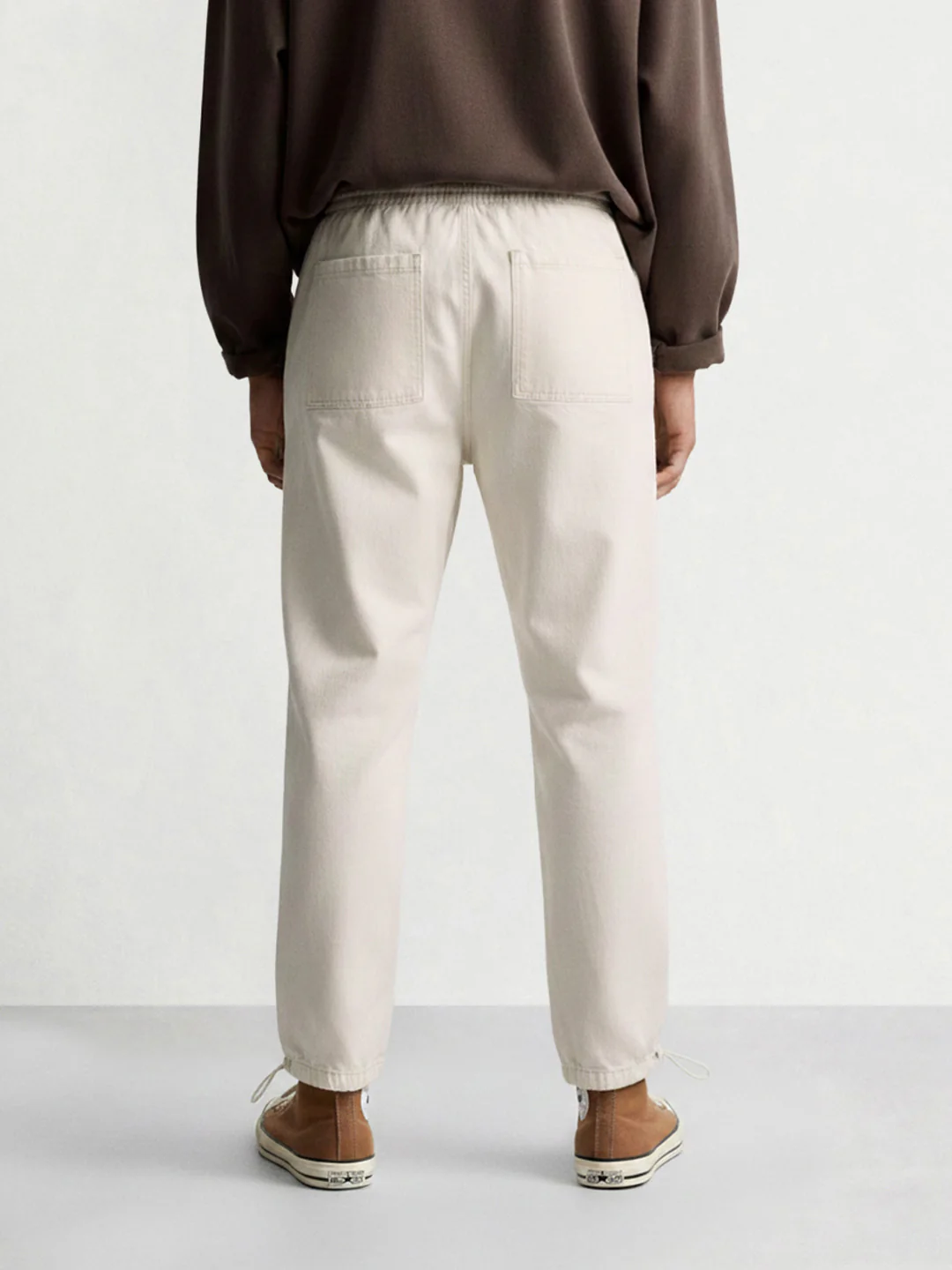 Men's White Relaxed Fit Solid The Eternity Series Jeans - Image 2