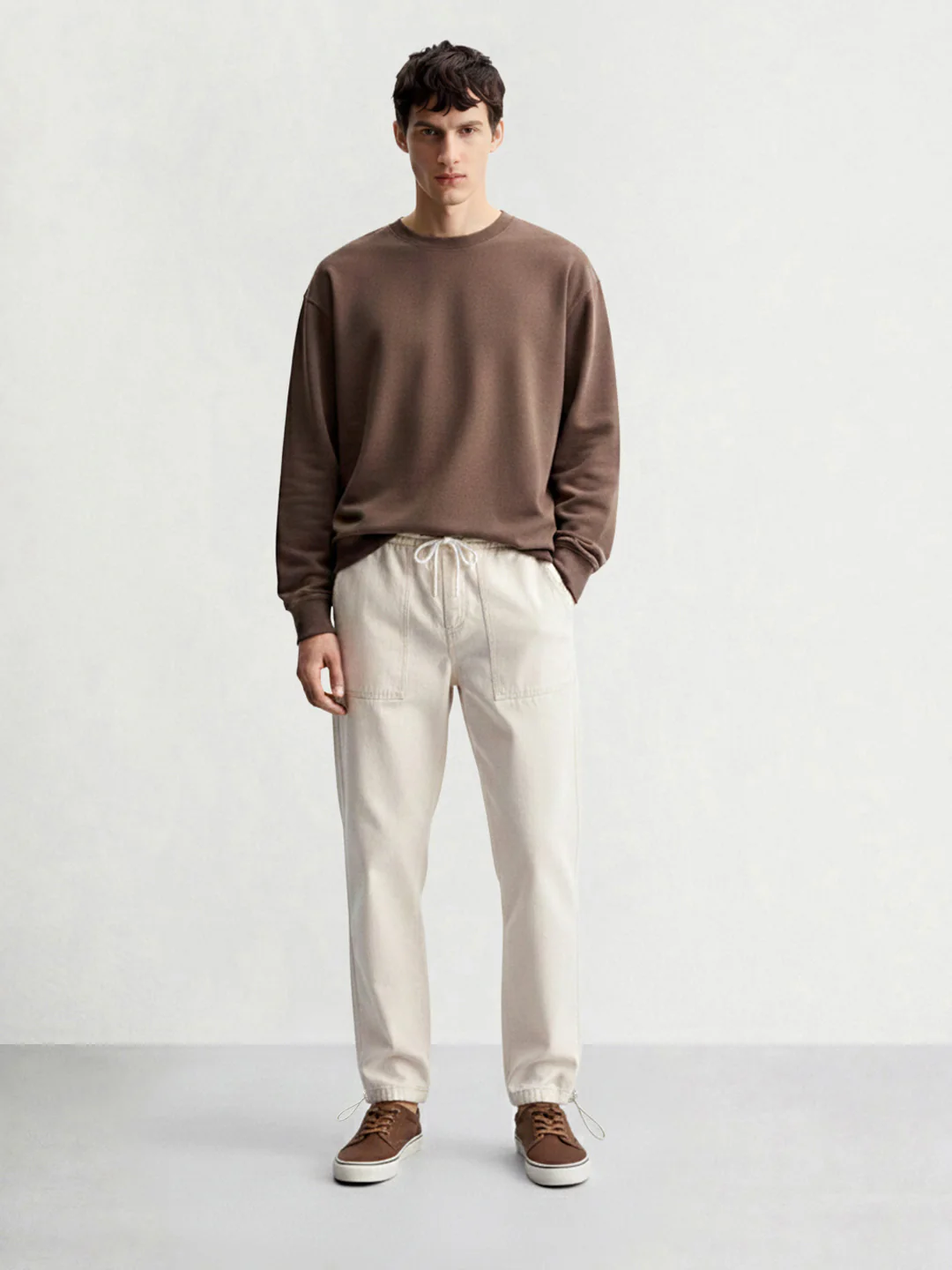 Men's White Relaxed Fit Solid The Eternity Series Jeans - Image 3