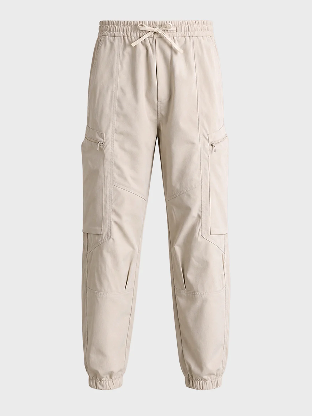 Men's White Relaxed Fit Solid Utility Cargo - Image 5