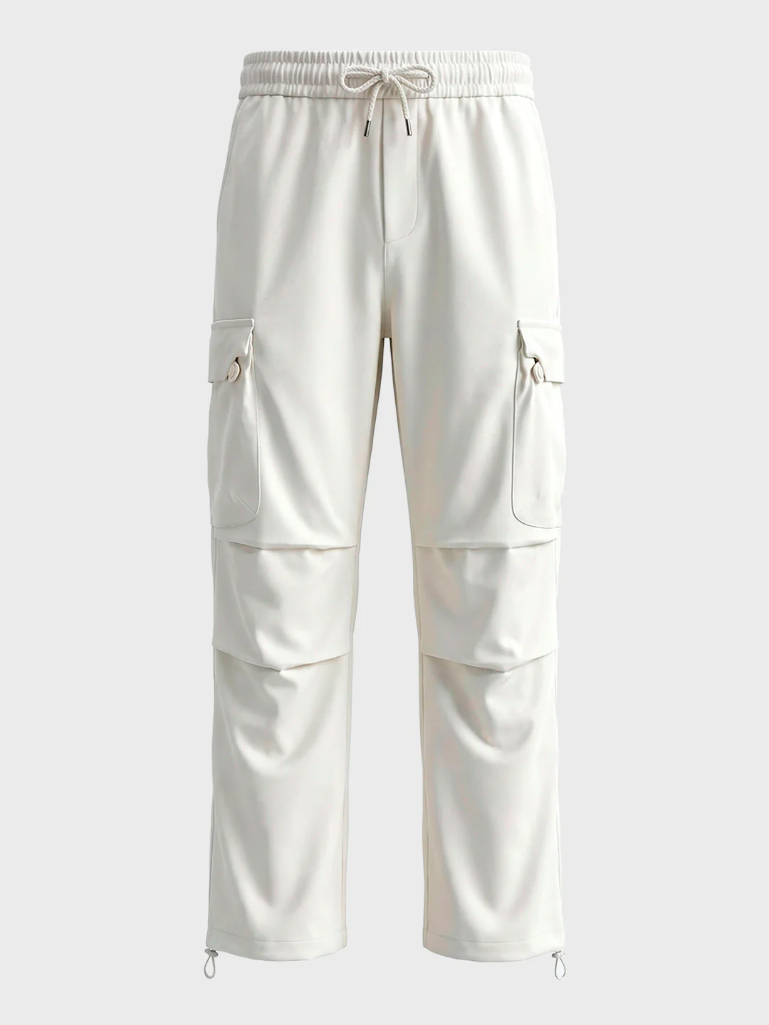 Men's White Relaxed Fit Solid Utility Cargo - Image 6