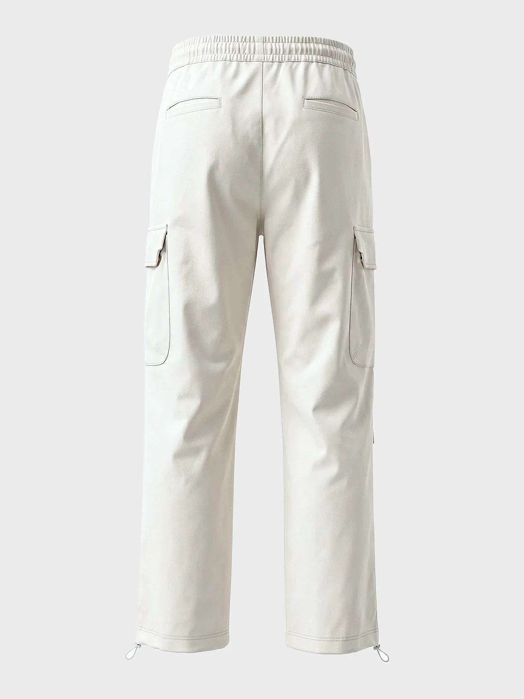 Men's White Relaxed Fit Solid Utility Cargo - Image 7