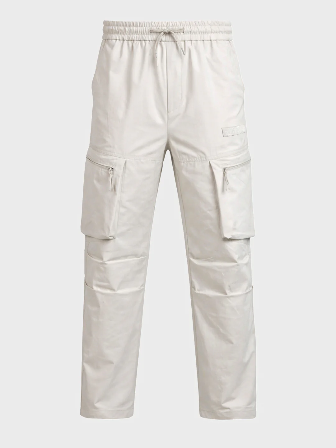 Men's White Relaxed Fit Solid Utility Cargo - Image 6