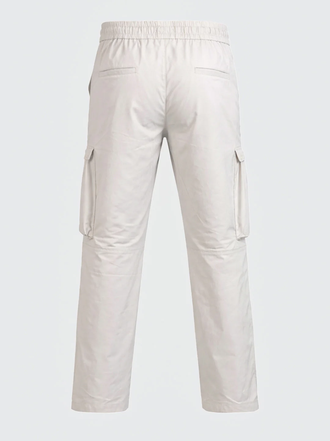 Men's White Relaxed Fit Solid Utility Cargo - Image 7