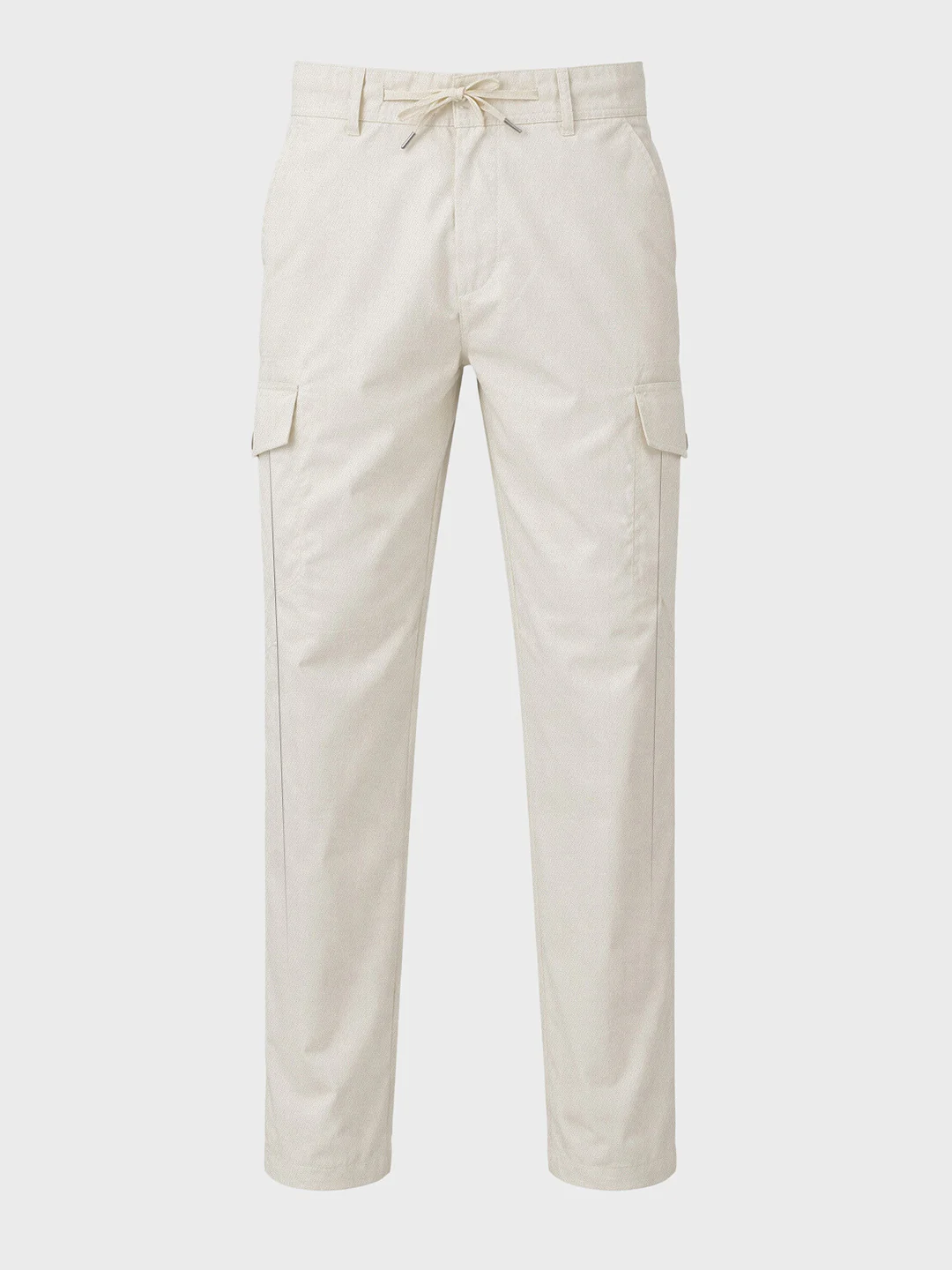 Men's White Relaxed Fit Solid Utility Joggers - Image 6
