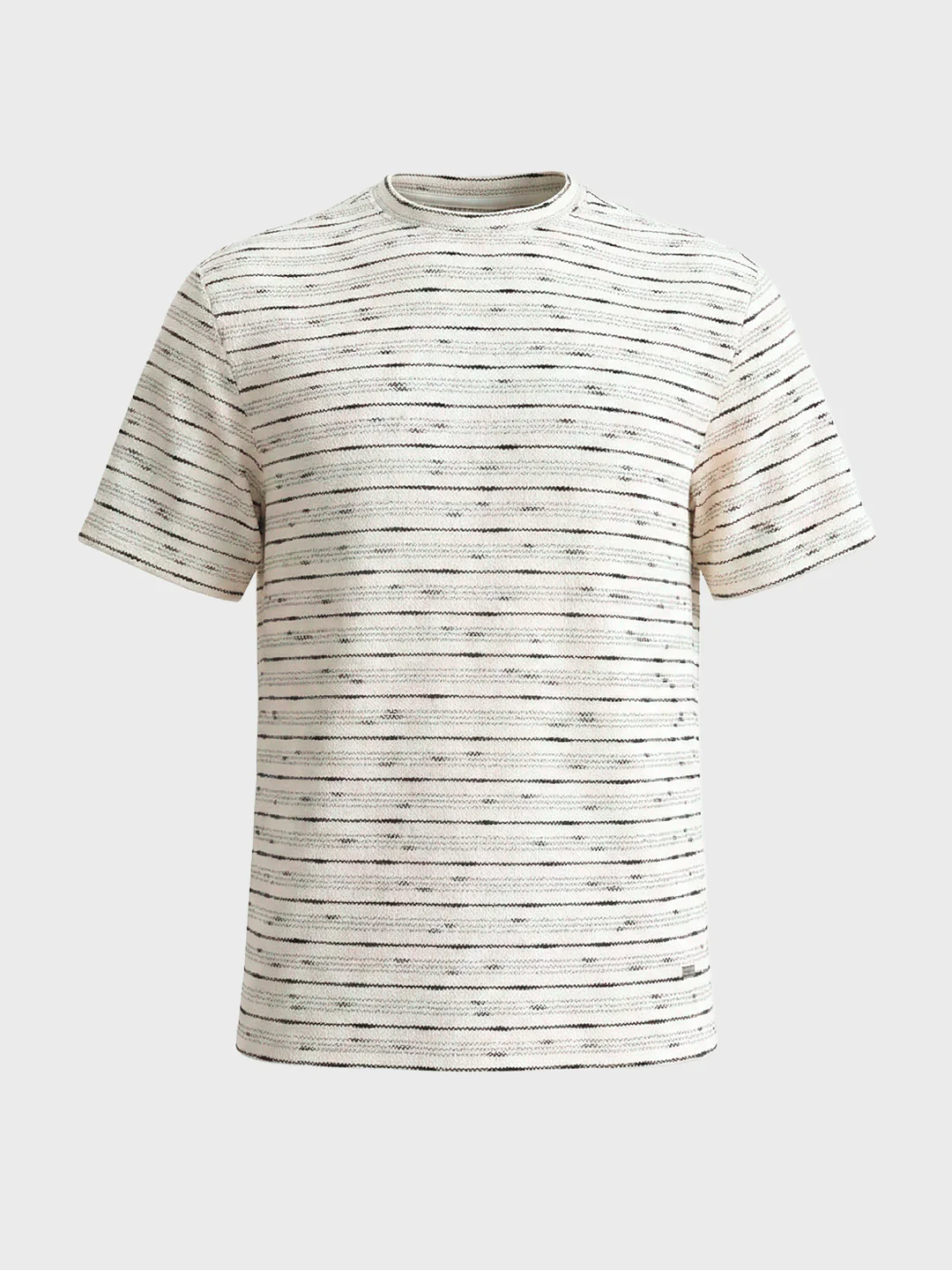 Men's White Relaxed Fit Striped Resort Wear T-Shirt - Image 5