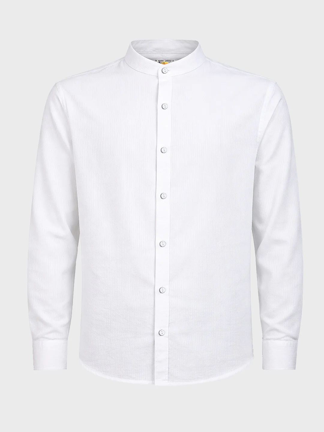 Men's White Relaxed Fit Textured Casual Shirt - Image 3