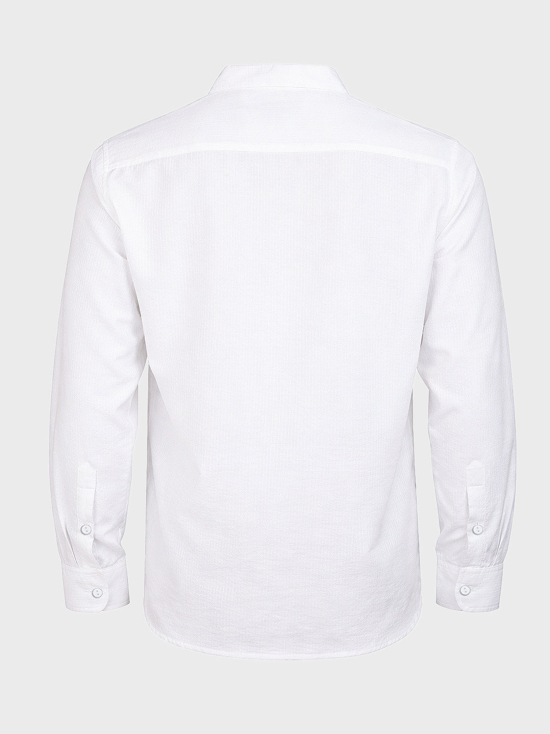 Men's White Relaxed Fit Textured Casual Shirt - Image 4