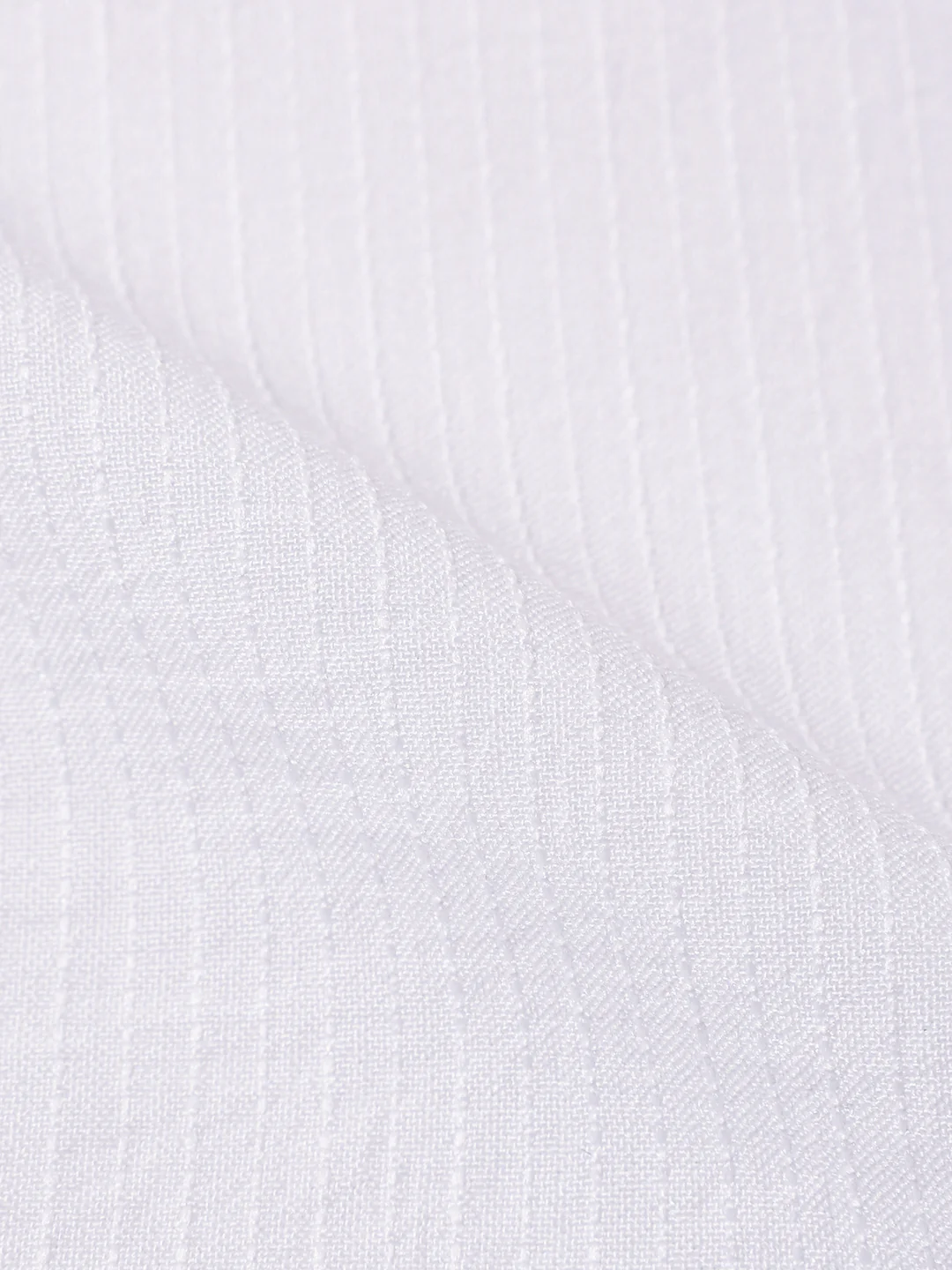 Men's White Relaxed Fit Textured Casual Shirt - Image 6