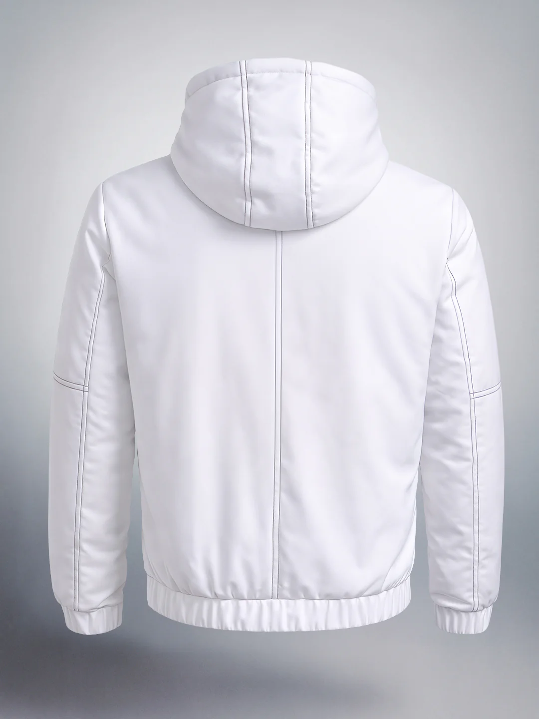 Men's White Relaxed Fit Textured Retro Jacket - Image 4