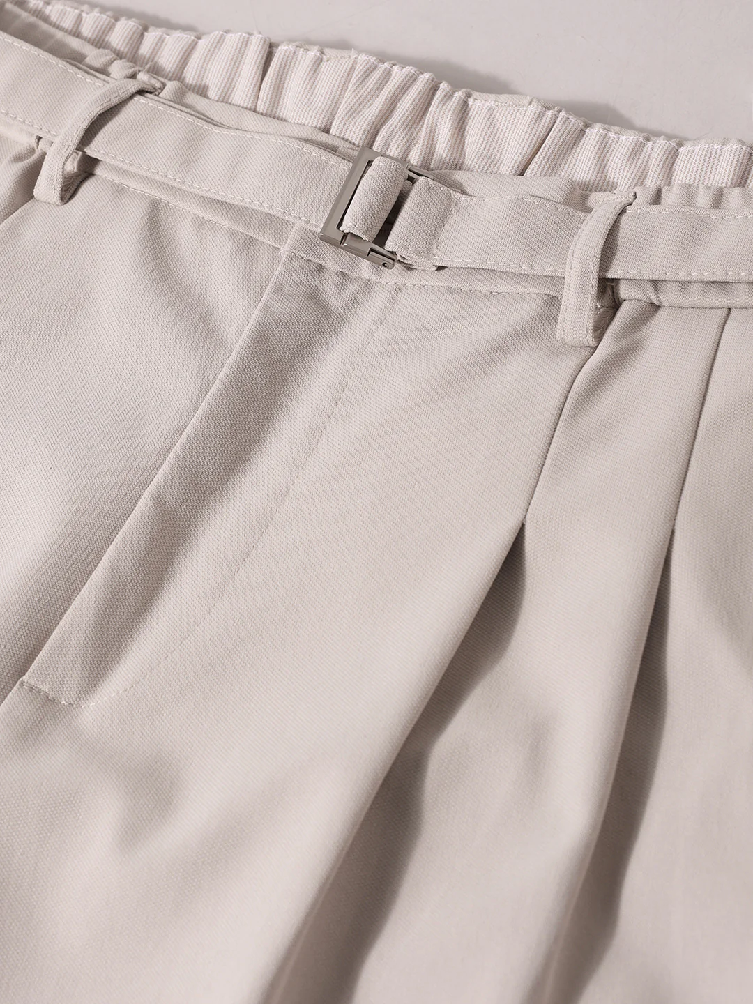 Men's White Relaxed Fit Textured Utility Trousers - Image 6